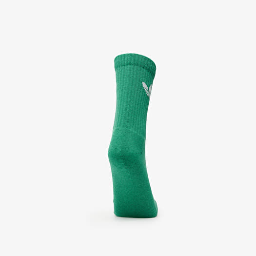 Men s socks adidas Trefoil Crew Sock Cushion 6 Pack Off White Semi Court Green Collegiate Green Queens