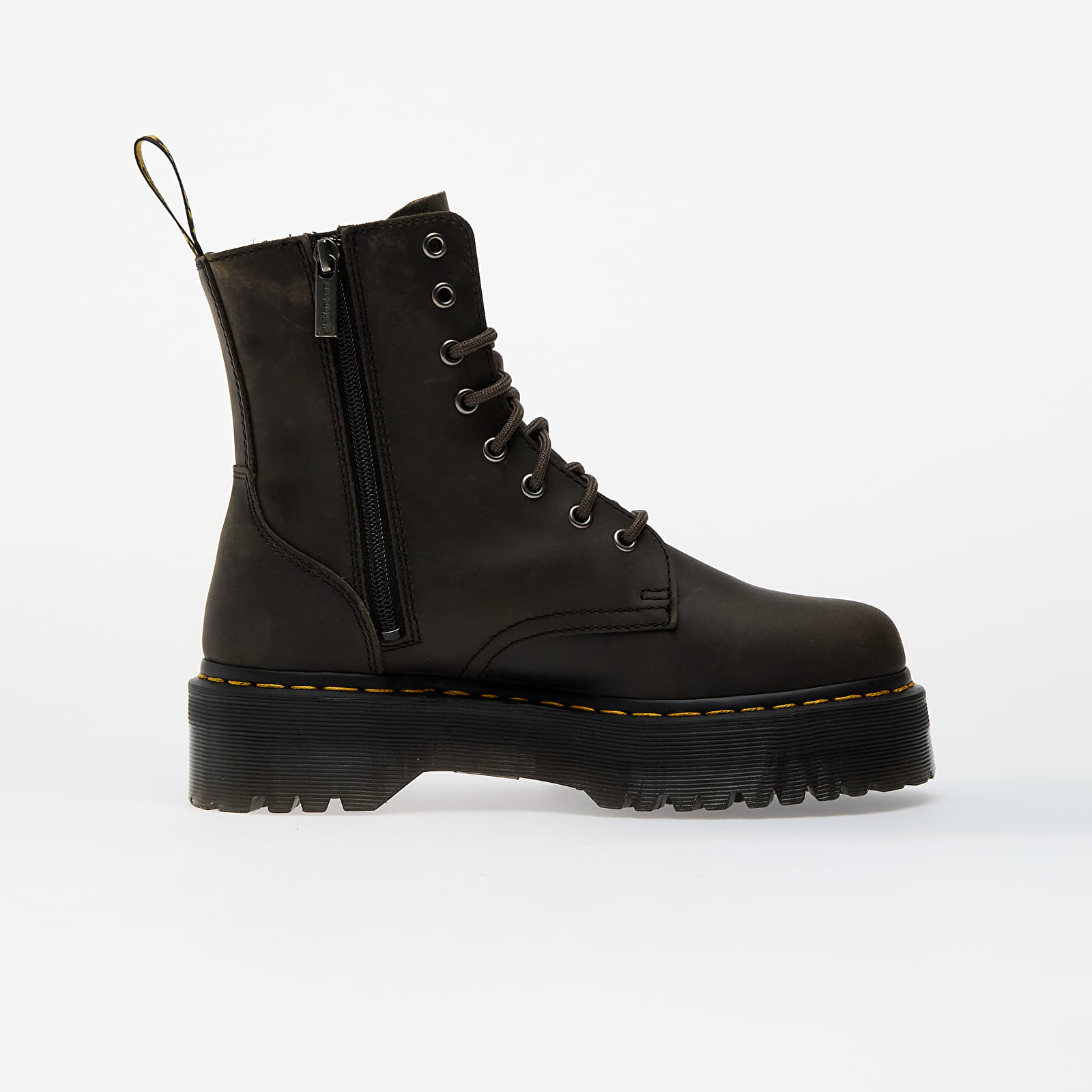 Men's sneakers and shoes Dr. Martens Jadon Charcoal Grey Burnished Waxy Pull Up