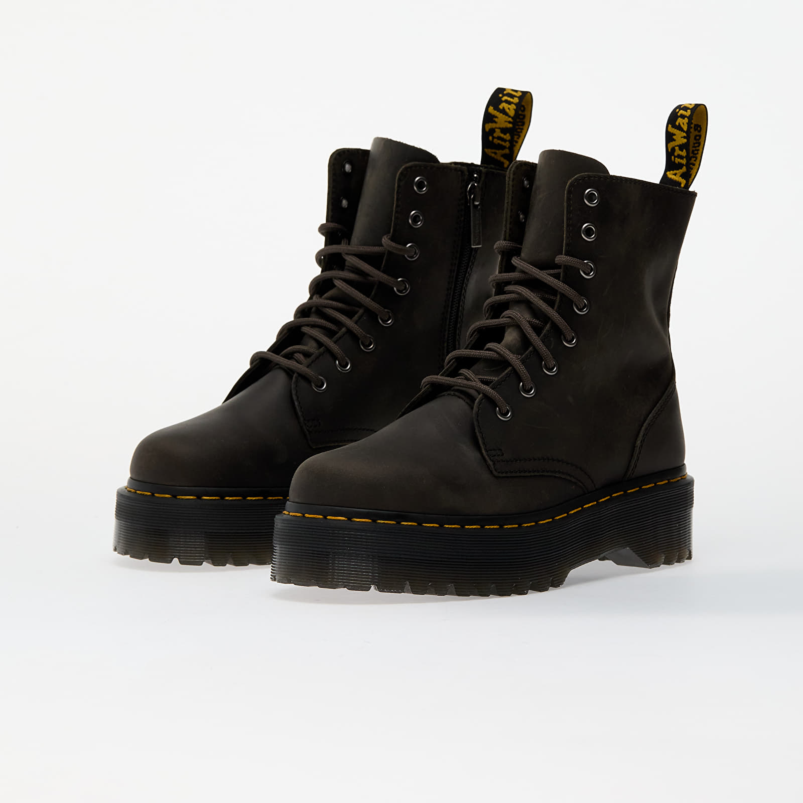 Men's sneakers and shoes Dr. Martens Jadon Charcoal Grey Burnished Waxy Pull Up