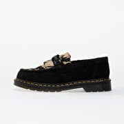 Dr. Martens Adrian Snaffle Black Long Napped Suede & Black/Beige Contrast Hair On