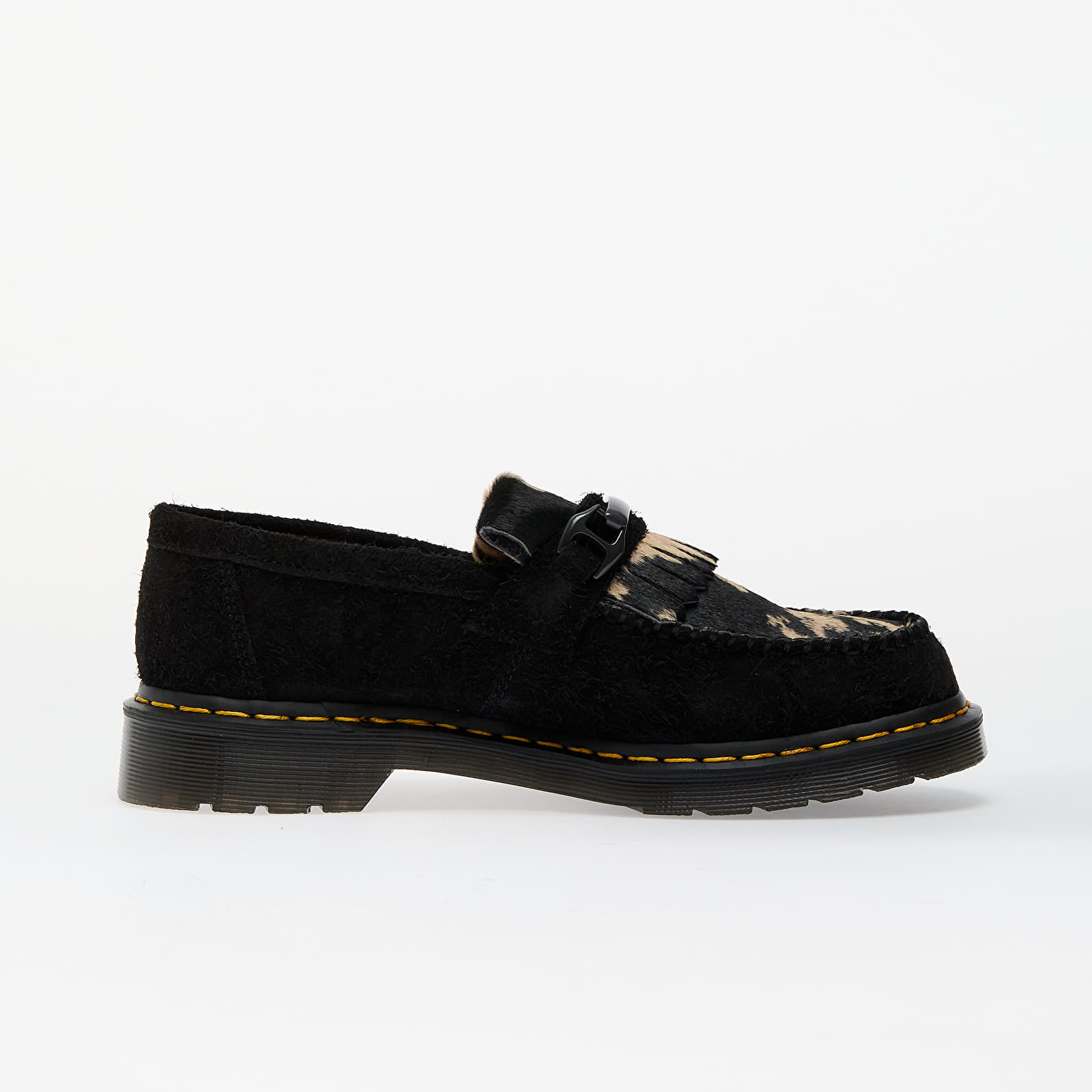 Men's sneakers and shoes Dr. Martens Adrian Snaffle Black Long Napped Suede & Black/Beige Contrast Hair On