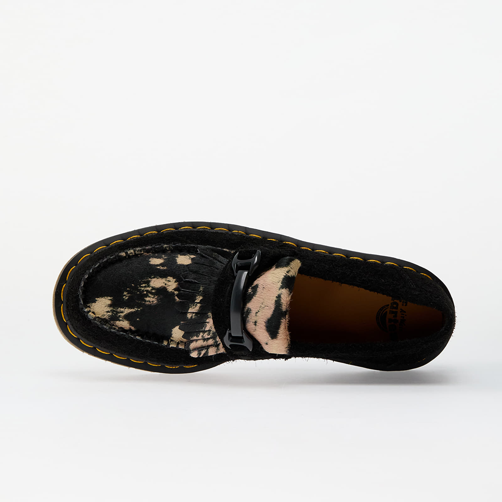 Men's sneakers and shoes Dr. Martens Adrian Snaffle Black Long Napped Suede & Black/Beige Contrast Hair On