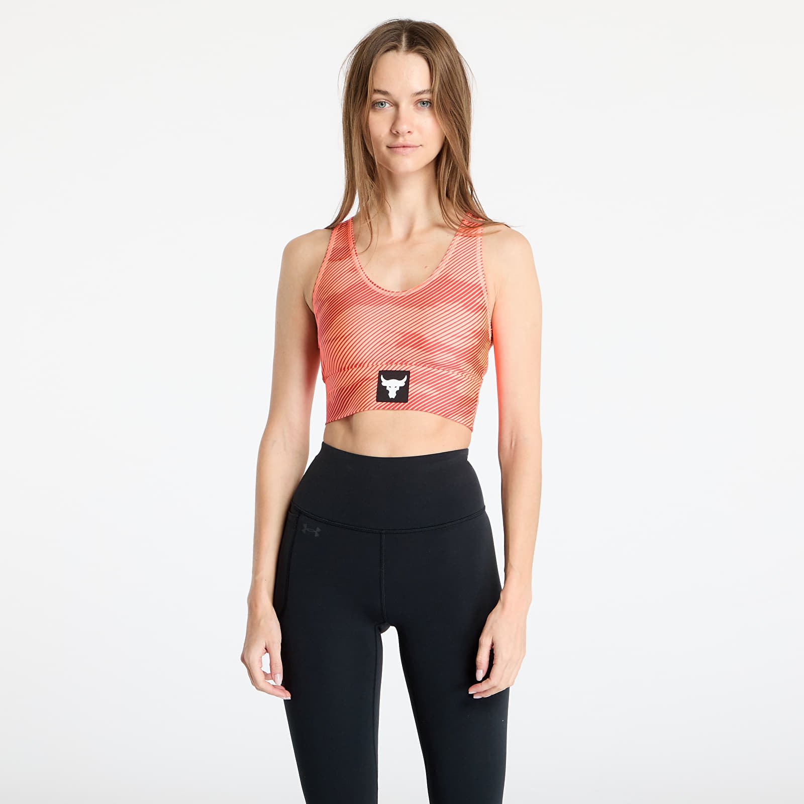 Biustonosze Under Armour Project Rock HeatGear Bra Orange
