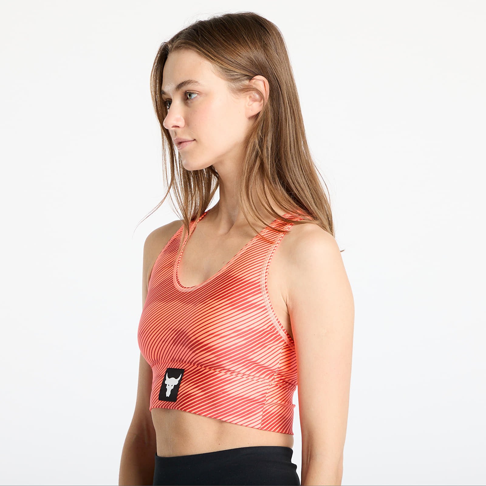 Biustonosze Under Armour Project Rock HeatGear Bra Orange