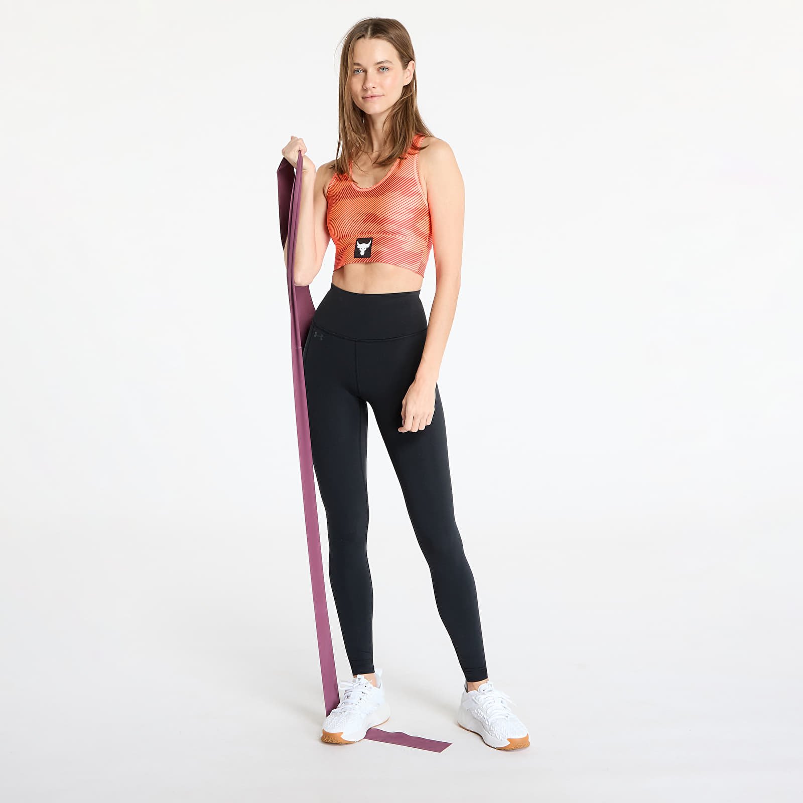 Biustonosze Under Armour Project Rock HeatGear Bra Orange