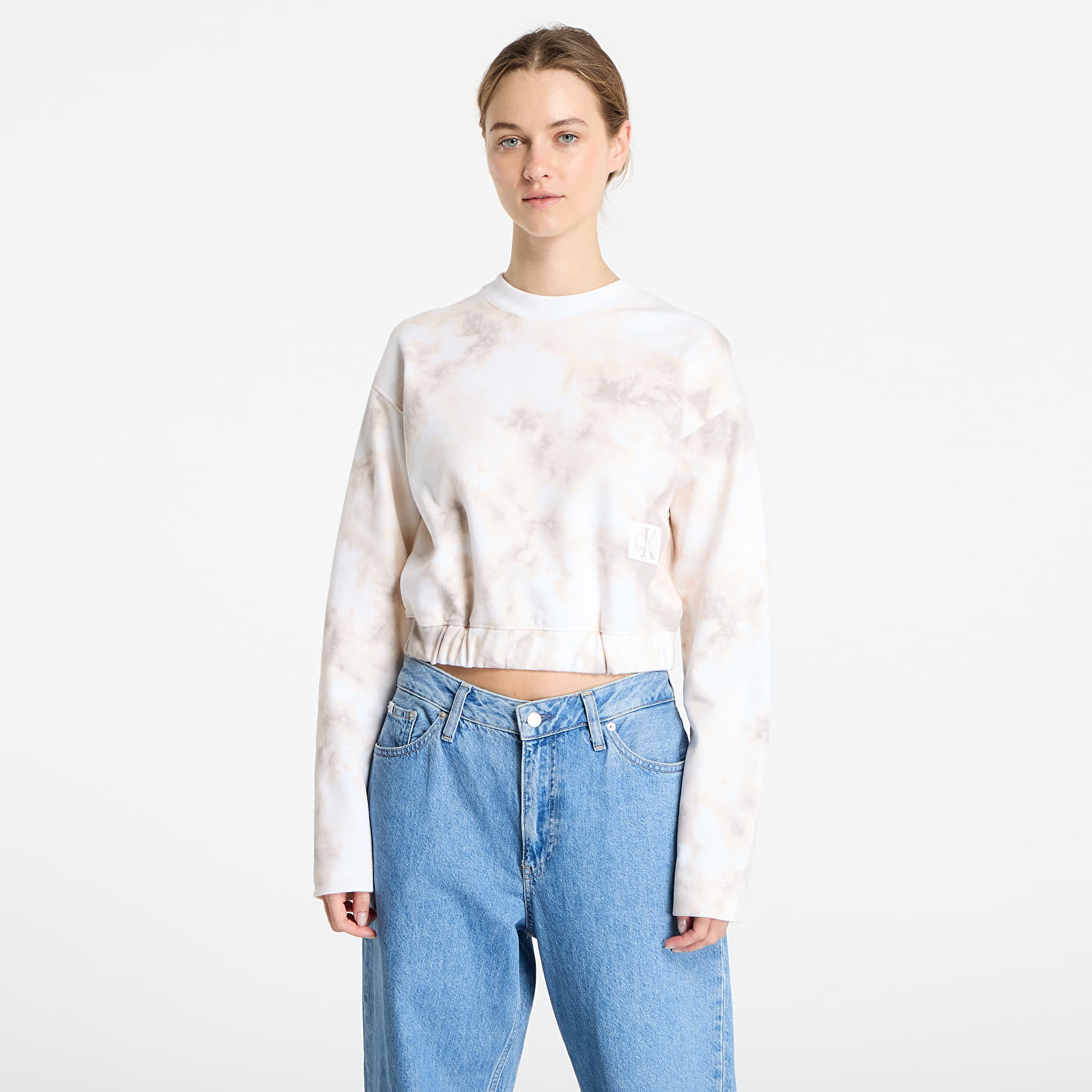 Sweatshirts für Frauen Calvin Klein Jeans Cropped Tie Dye Sweatshirt Tie Dye Aop