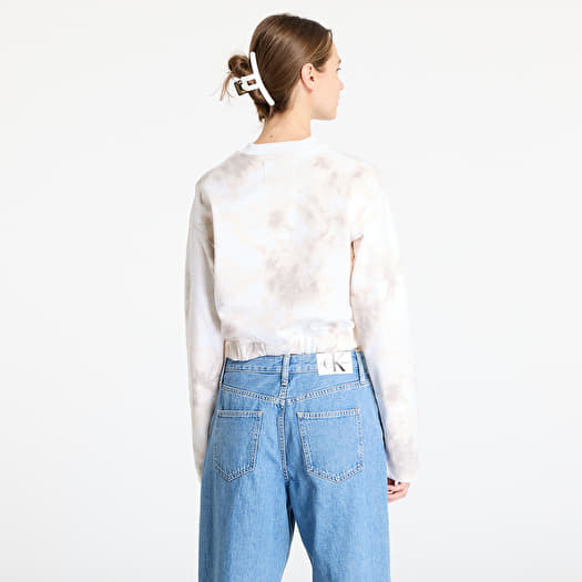 Women s Sweatshirts Calvin Klein Jeans Cropped Tie Dye Sweatshirt Tie Dye Aop Queens