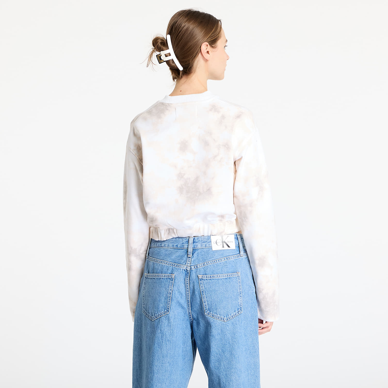 Sweatshirts für Frauen Calvin Klein Jeans Cropped Tie Dye Sweatshirt Tie Dye Aop