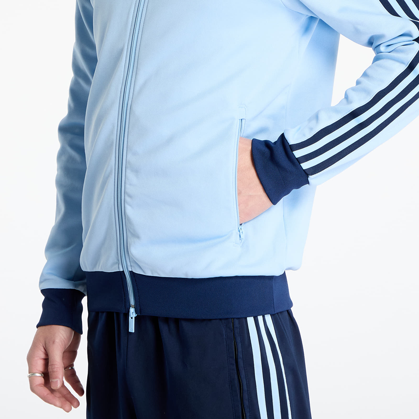 Felpe con cappuccio uomo adidas Adicolor Classics Track Top Clear Sky/ Night Indigo