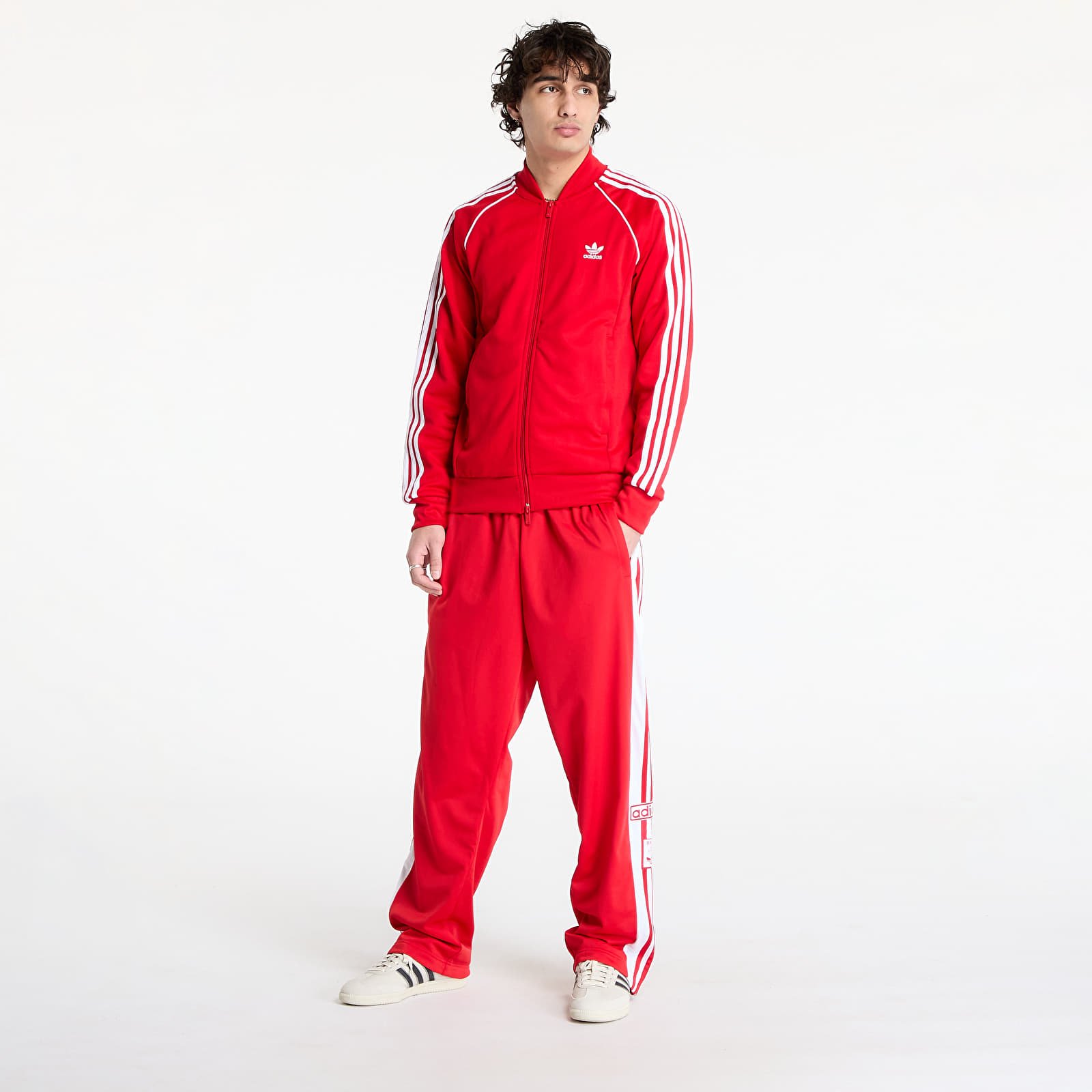 Pánske mikiny adidas SST Adicolor Classics Tracktop UNISEX Better Scarlet/ White