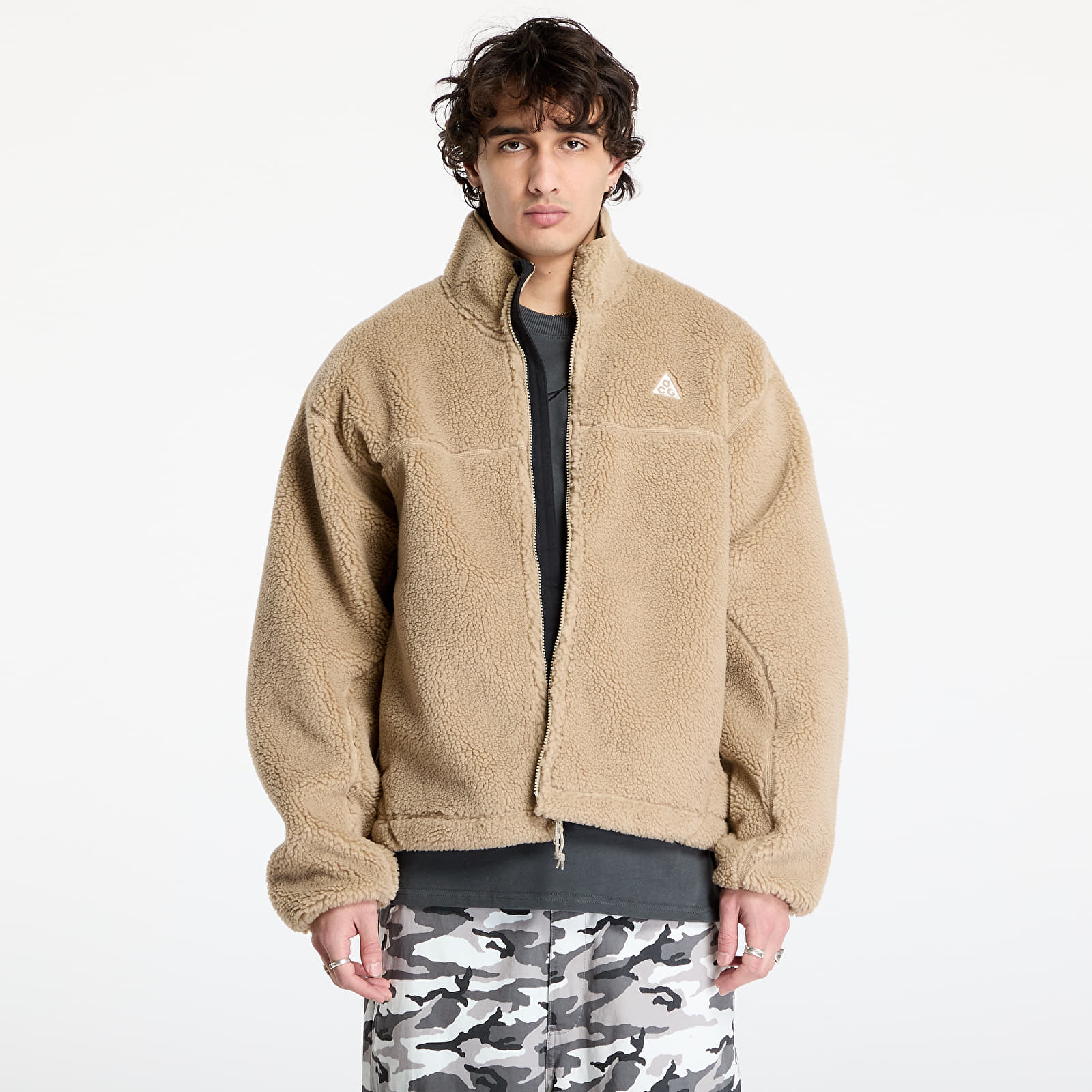 Pánské mikiny Nike ACG "Canwell Glacier" Men's Therma-FIT ADV Windproof Fleece Khaki/ Summit White