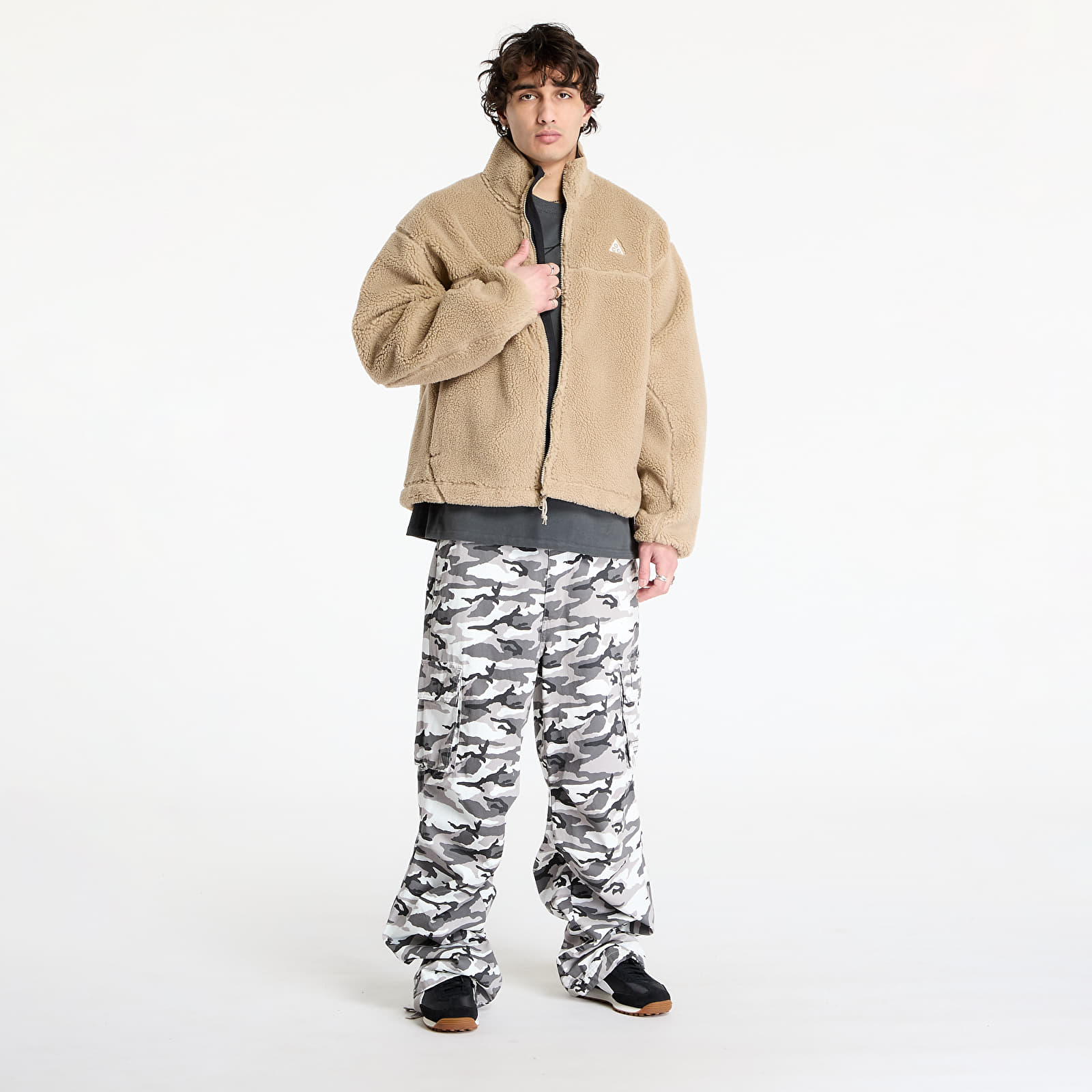 Pánské mikiny Nike ACG "Canwell Glacier" Men's Therma-FIT ADV Windproof Fleece Khaki/ Summit White