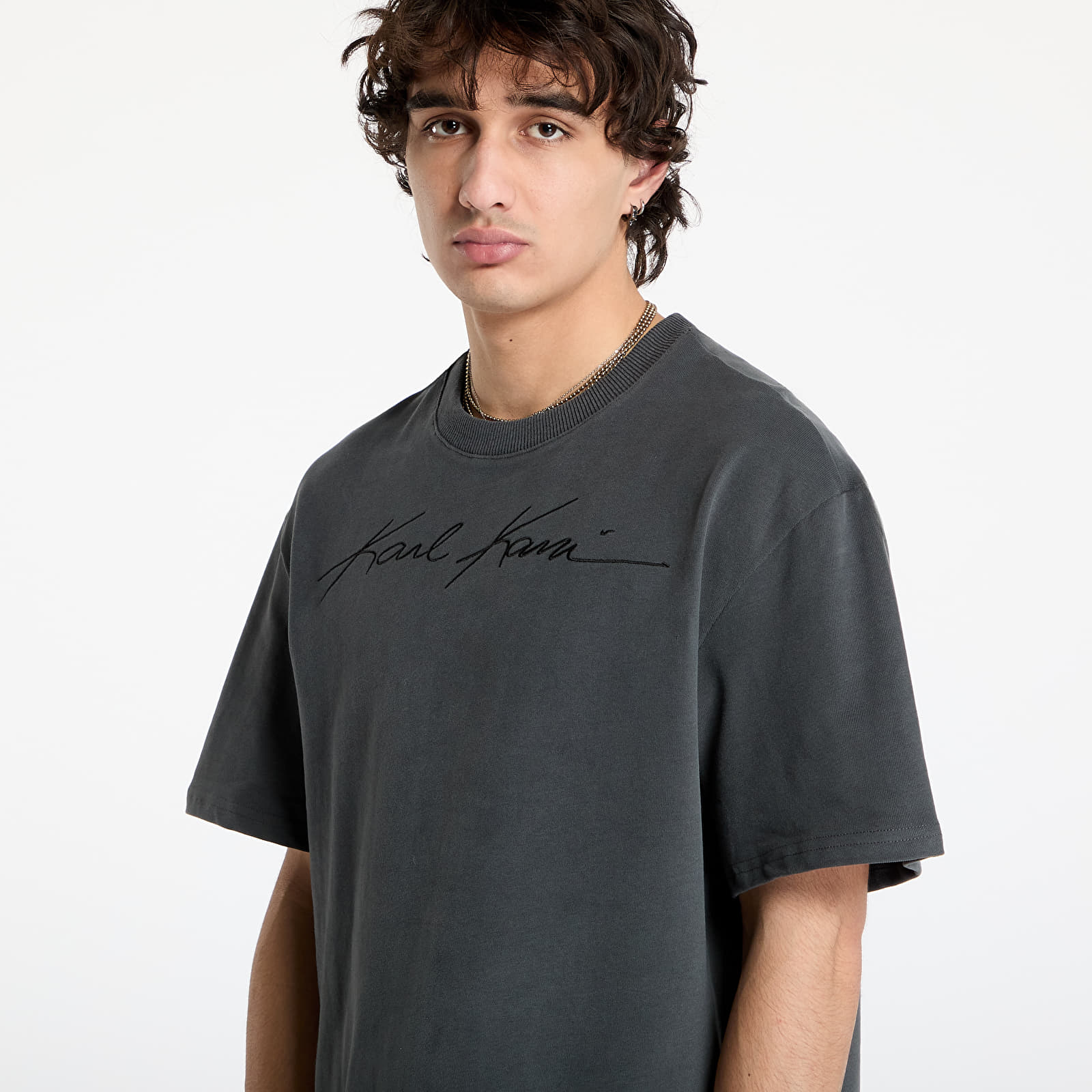 Majice Karl Kani Autograph Heavy Jersey Boxy Tee Black