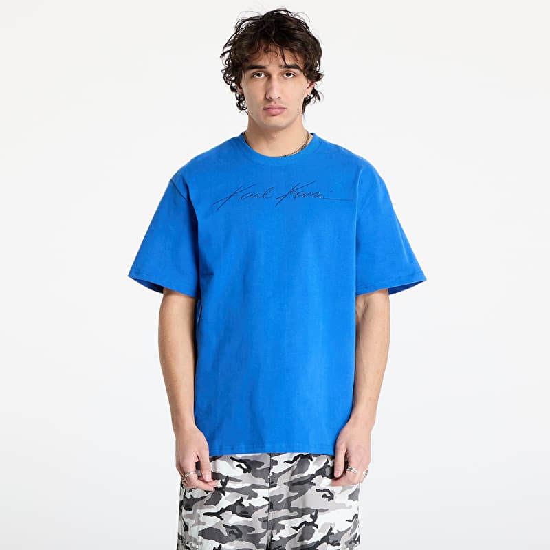 T-shirt Karl Kani Autograph Heavy Jersey Boxy Tee Blue
