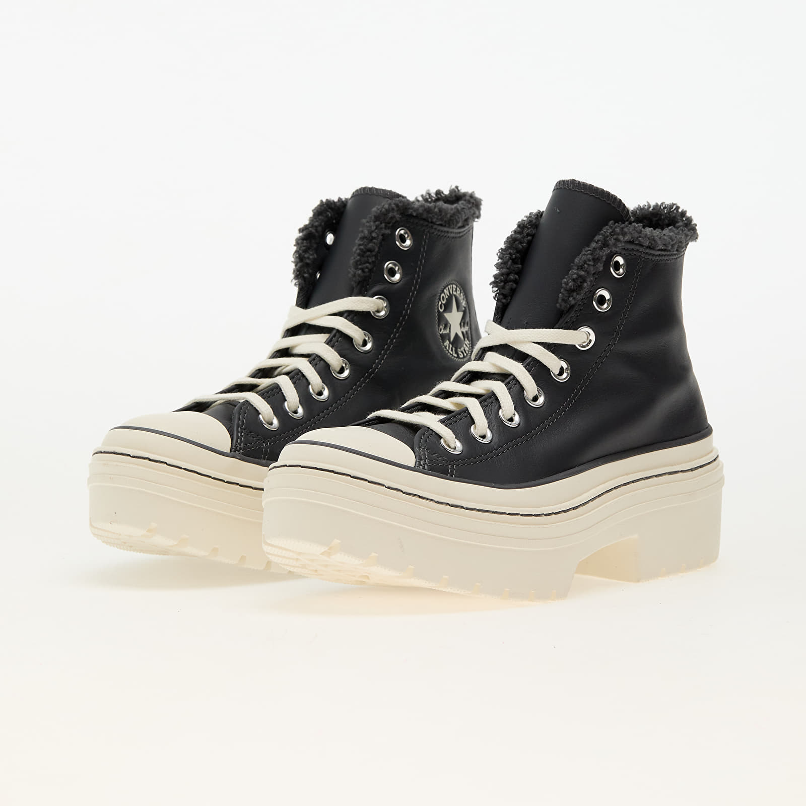 Women's sneakers and shoes Converse Chuck Taylor All Star Lugged Heel Sherpa Vamp Pyre/ Egret/ Egret