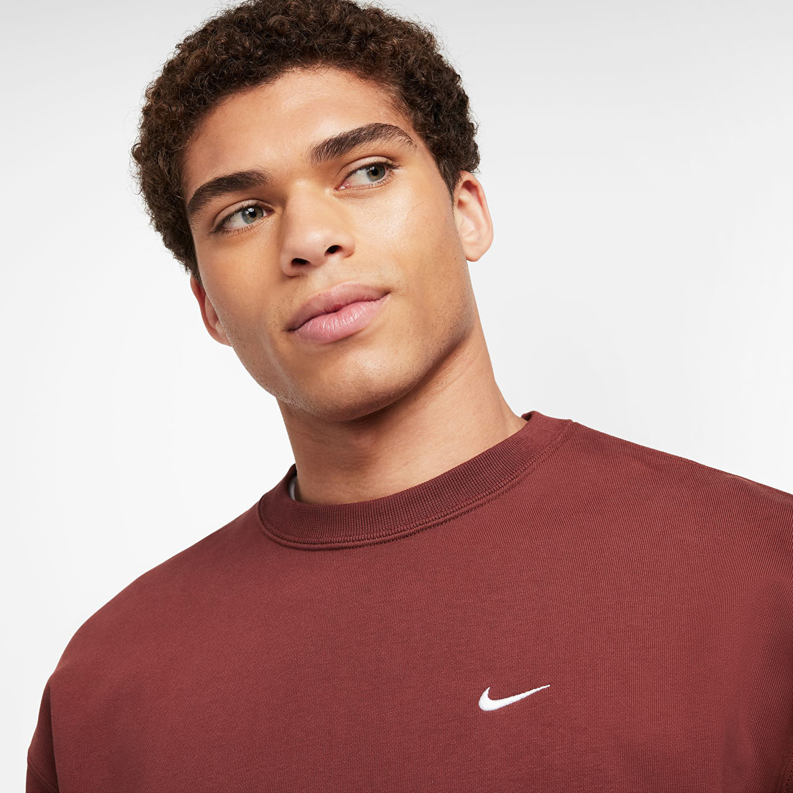 Bluzy Nike Solo Swoosh Men's Fleece Crew Dark Pony/ White