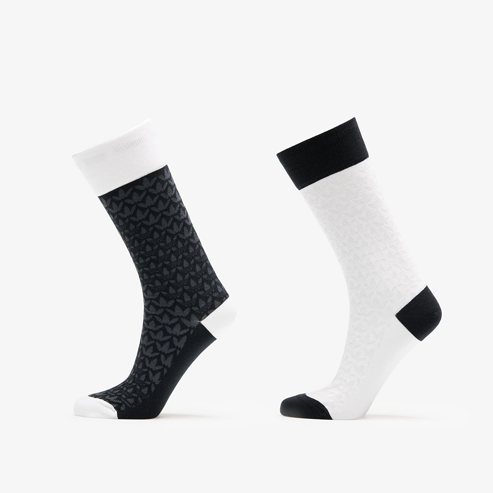Sokid adidas Monogram Crew Socks 2-Pack Black/ White