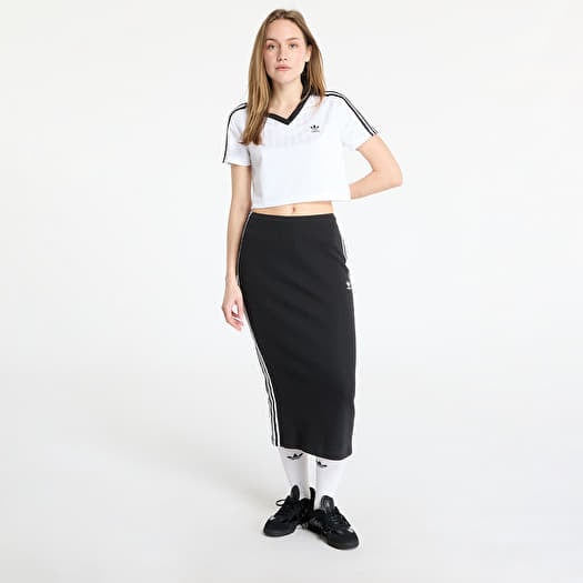 Top donna adidas Adicolor Football Jacquard V Neck Crop Polo Shirt White Queens