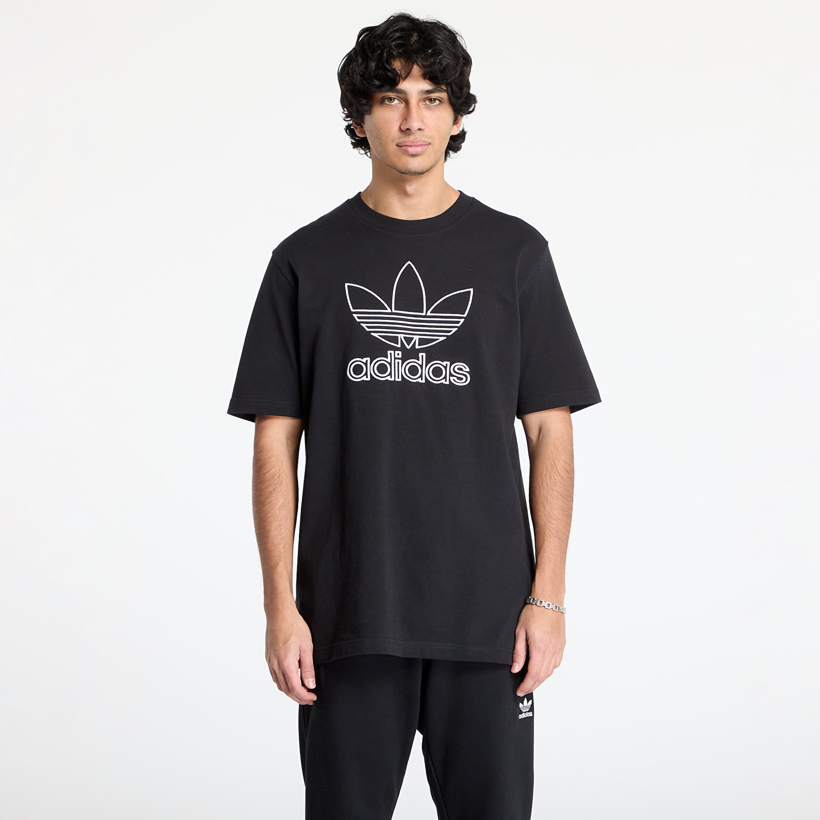 Camisetas hombre adidas Adicolor Outline Trefoil Tee Black