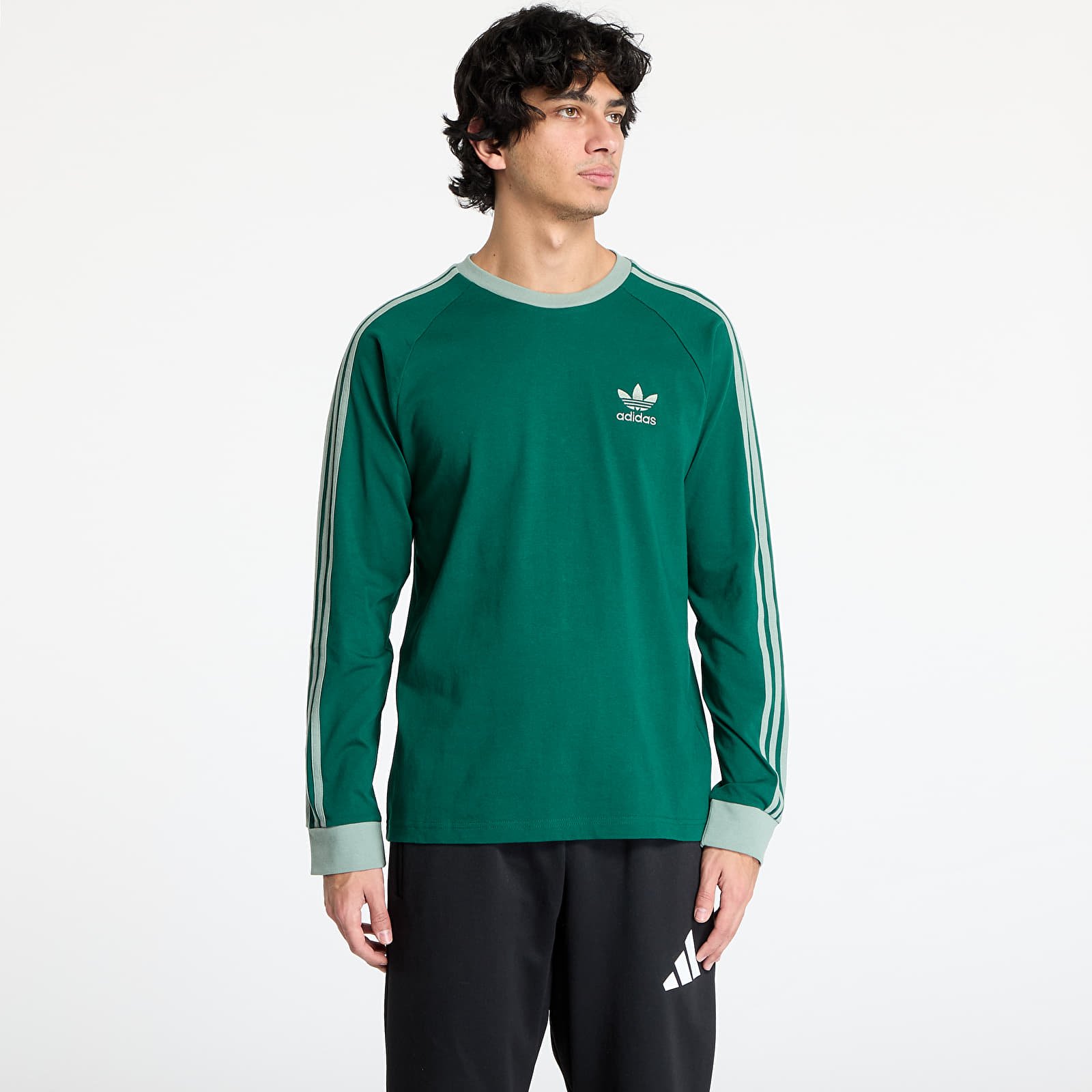 Camisetas hombre adidas Adicolor Classics 3-Stripes Longsleeve T-Shirt Collegiate Green
