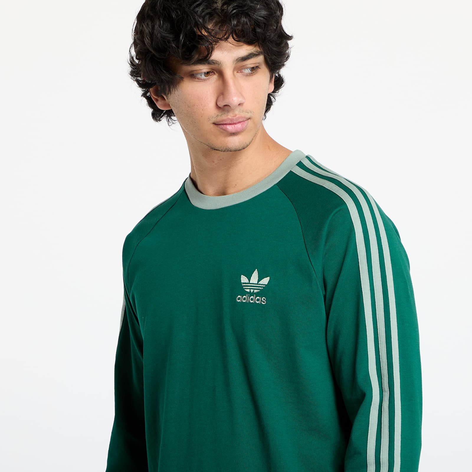 Camisetas hombre adidas Adicolor Classics 3-Stripes Longsleeve T-Shirt Collegiate Green