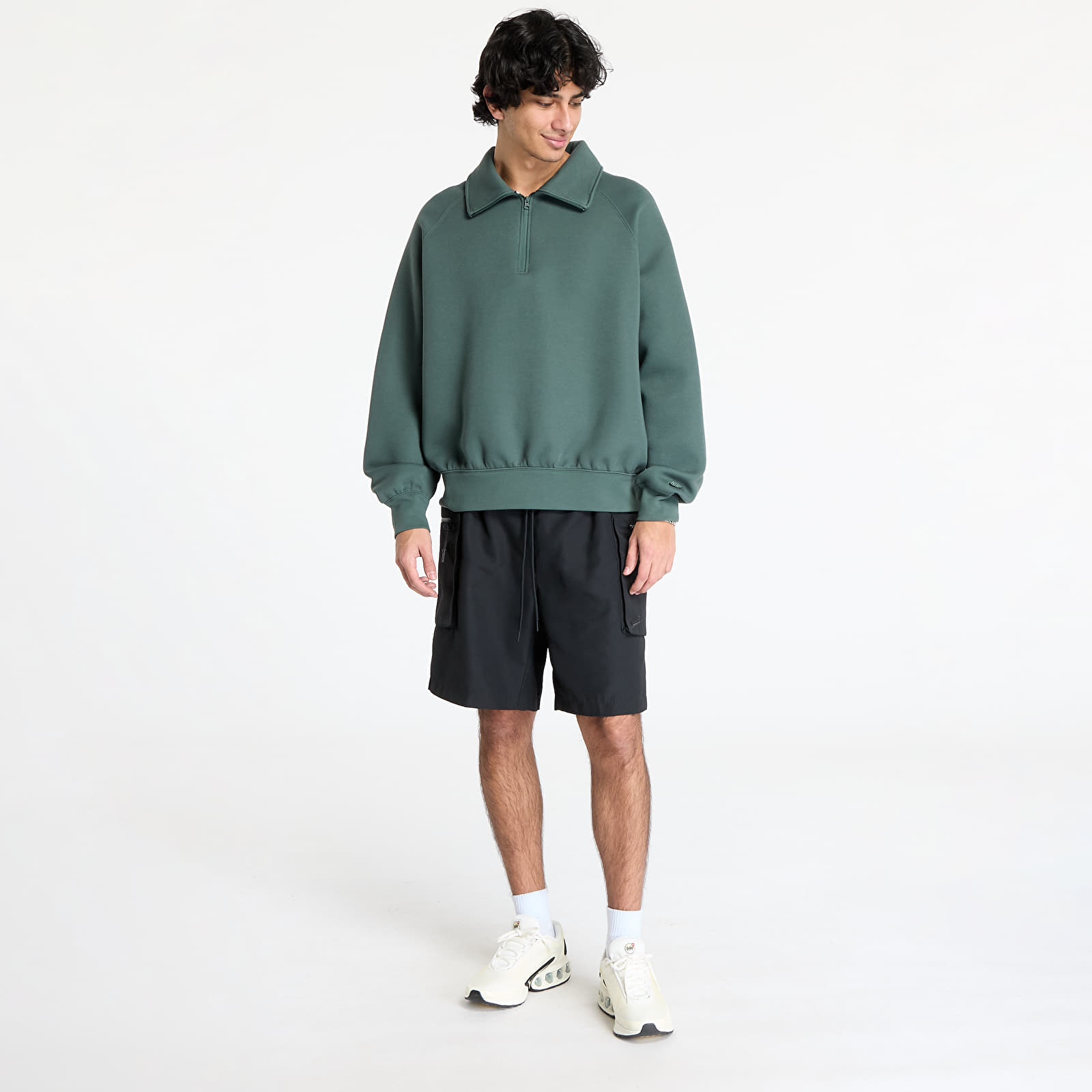 Pánské mikiny Nike Sportswear Tech Fleece Men's Half-Zip Top Vintage Green/ Vintage Green