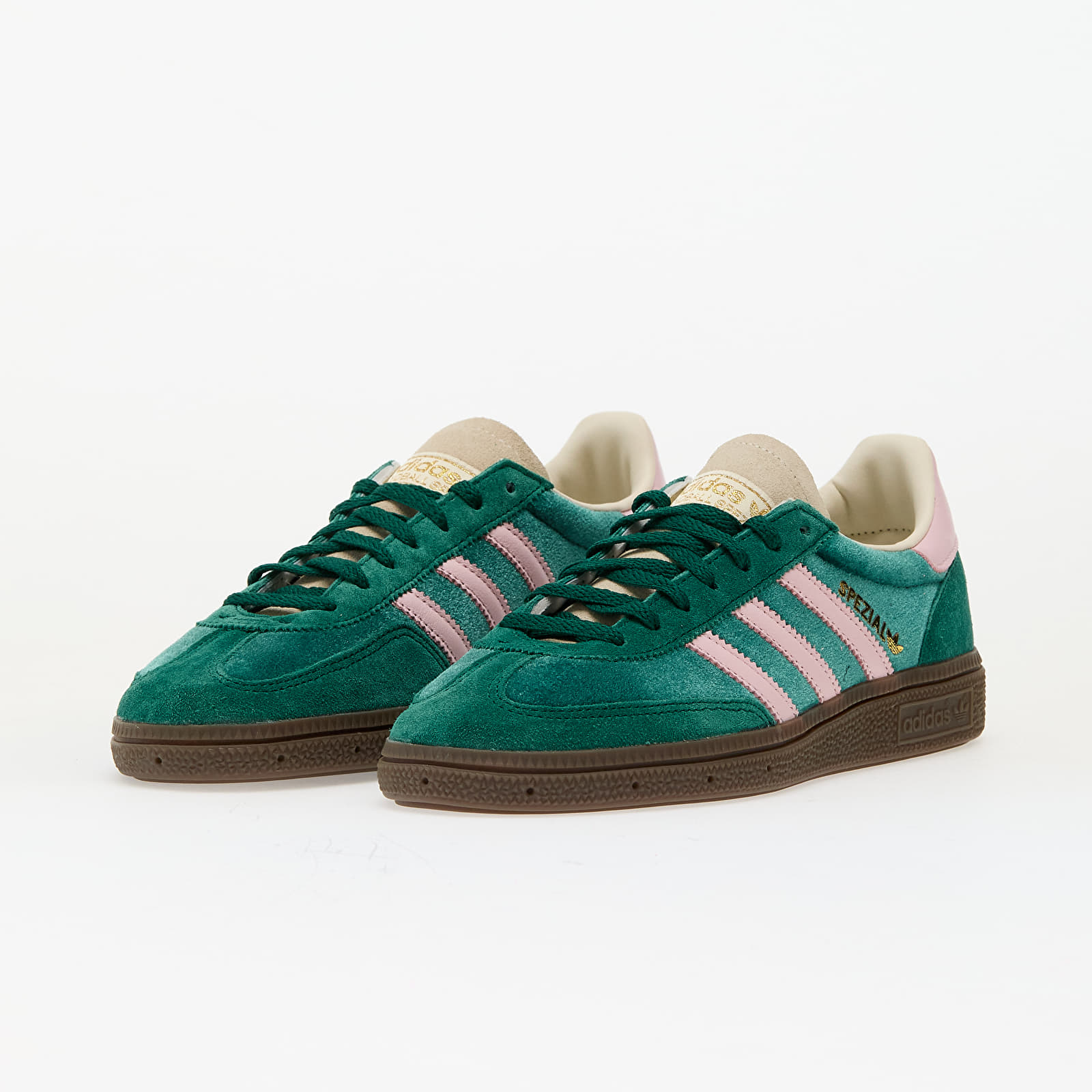 Naisten lenkkarit ja kengät adidas Handball Spezial W Collegiate Green/ Clear Pink/ Cream White