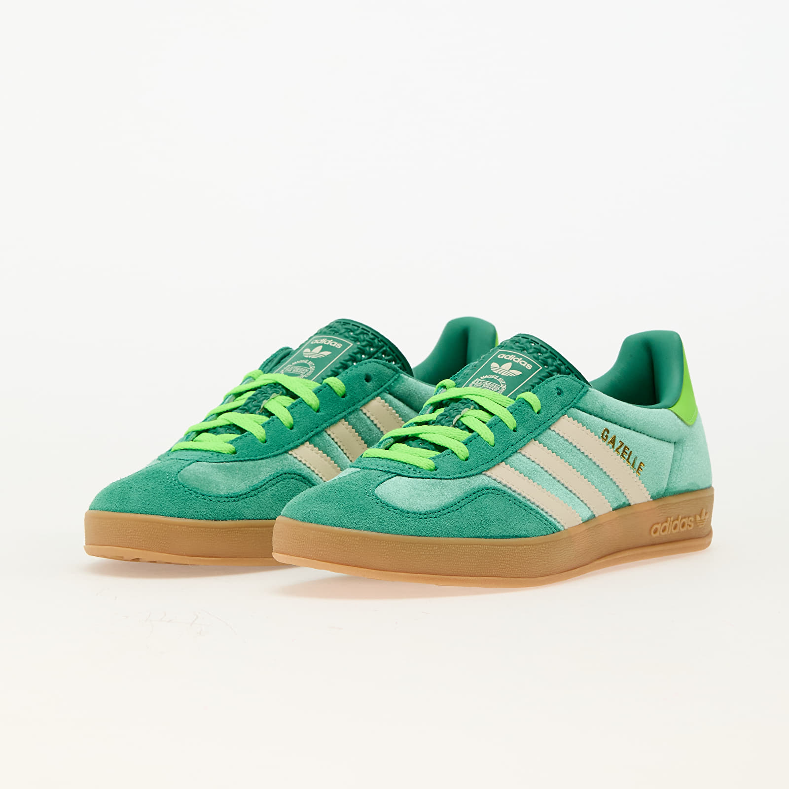 Buty damskie adidas Gazelle Indoor W Semi Court Green/ Cream White/ Solar Green