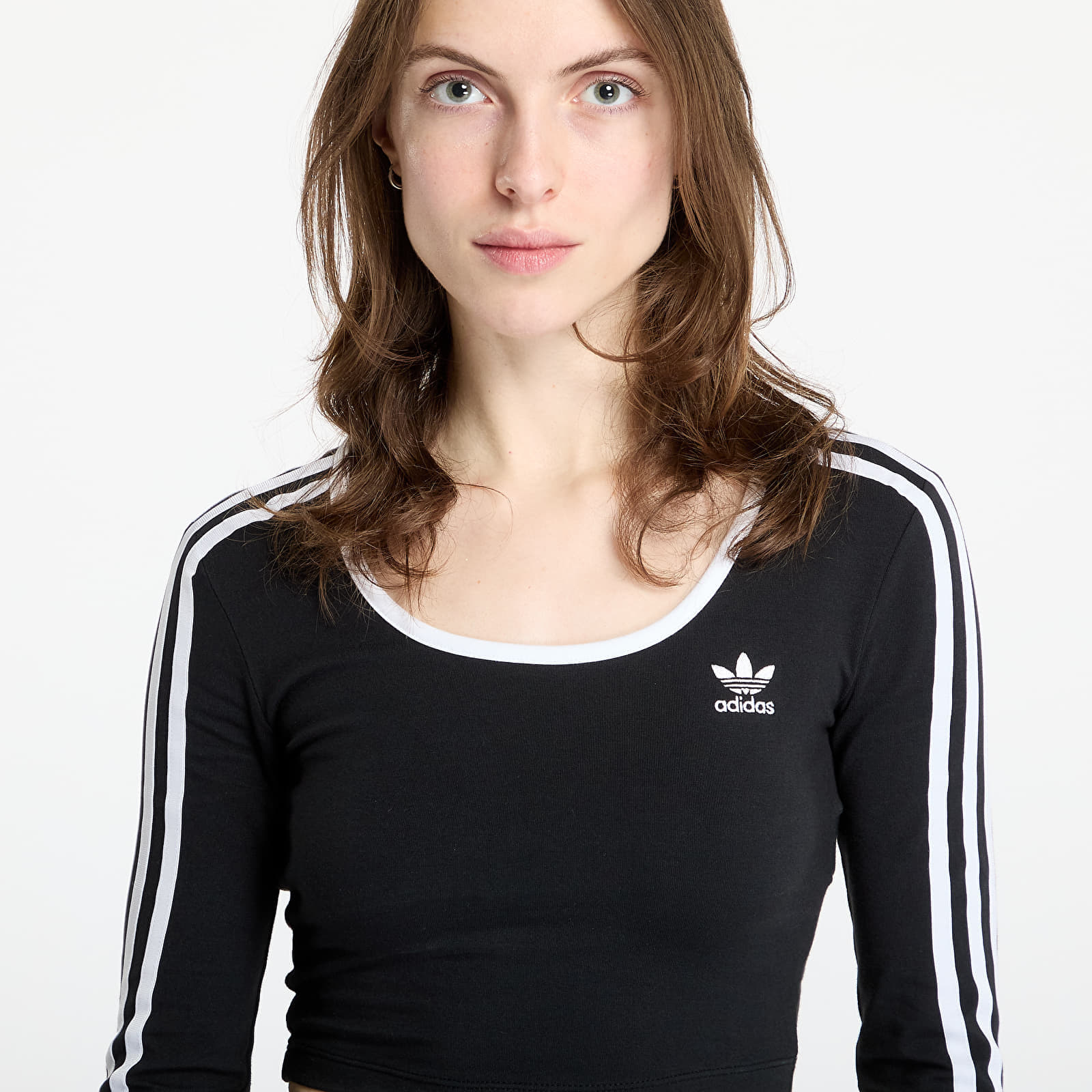 adidas Adicolor 3 Stripes Long Sleeve Crop Black - 1 | YEO