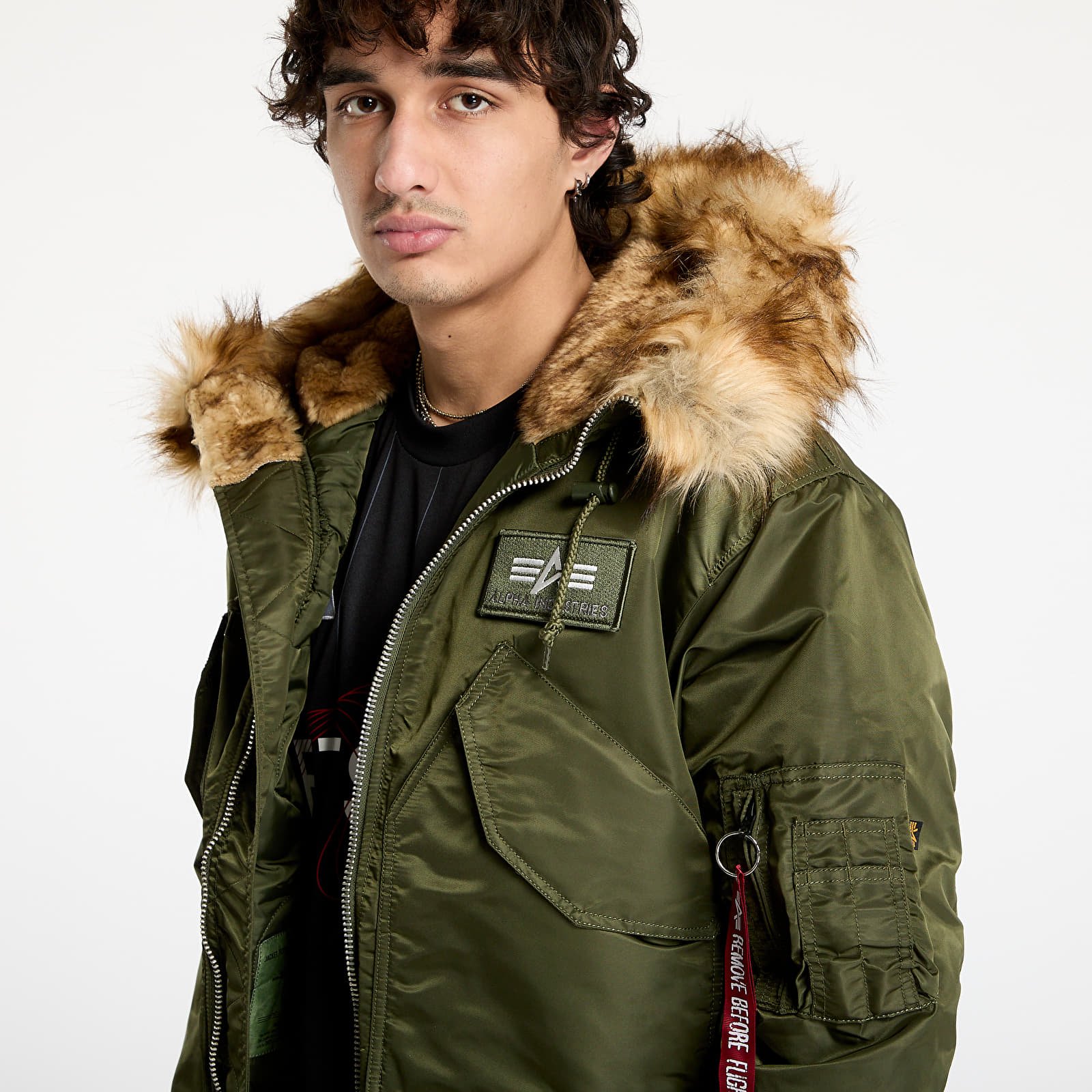 Casacos Alpha Industries 45P Hooded Custom Dark Olive