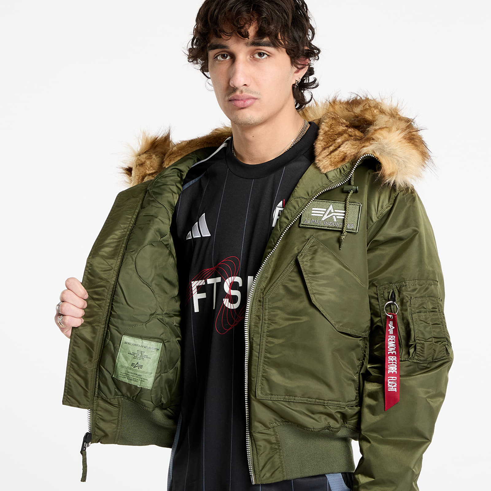 Casacos Alpha Industries 45P Hooded Custom Dark Olive
