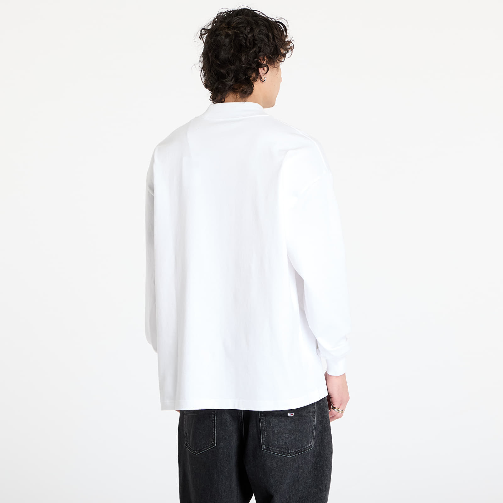 Moške majice Carhartt WIP Long Sleeve Script Mockneck T-Shirt UNISEX White
