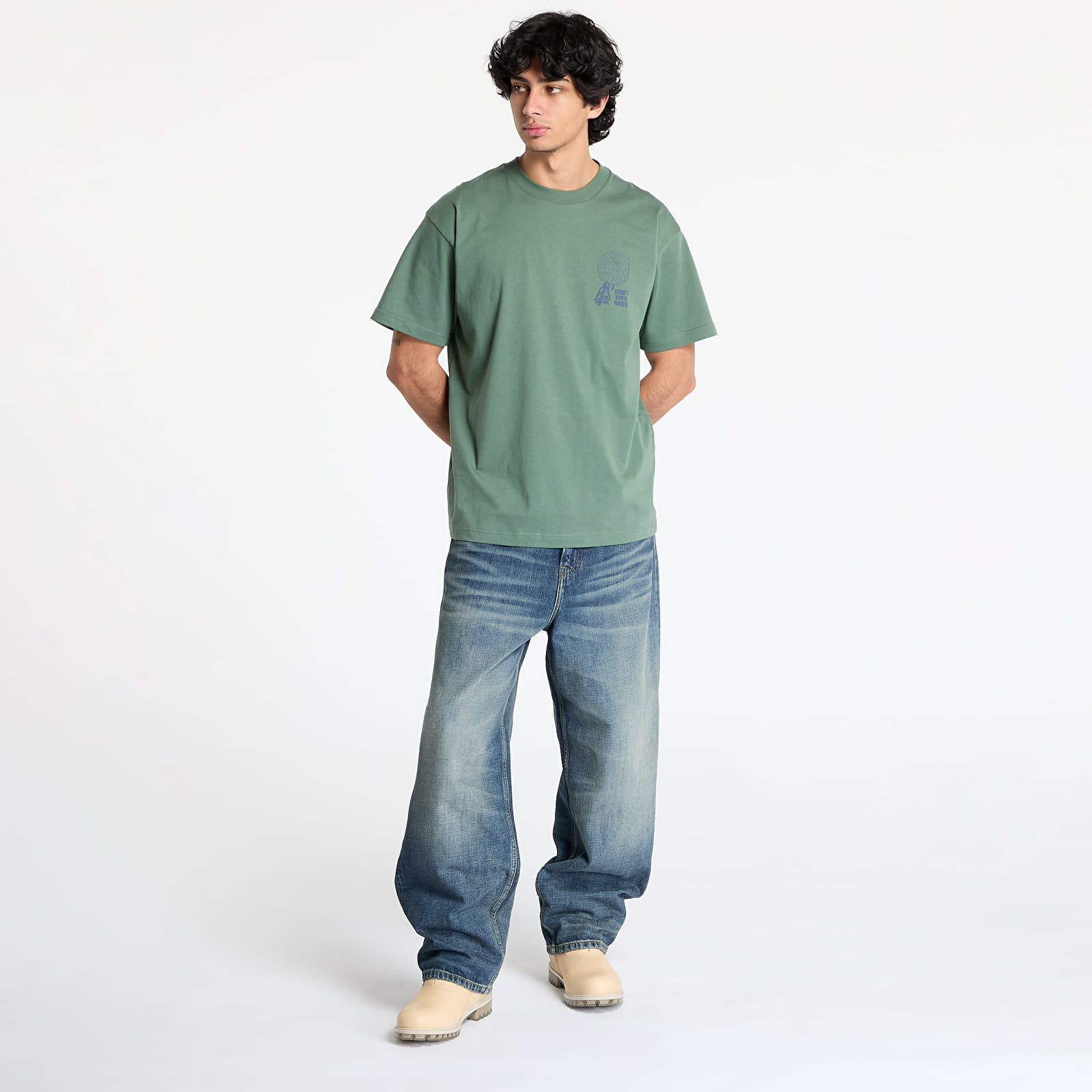 Heren T-shirts Carhartt WIP Short Sleeve Chrysanthemum T-Shirt UNISEX Duck Green