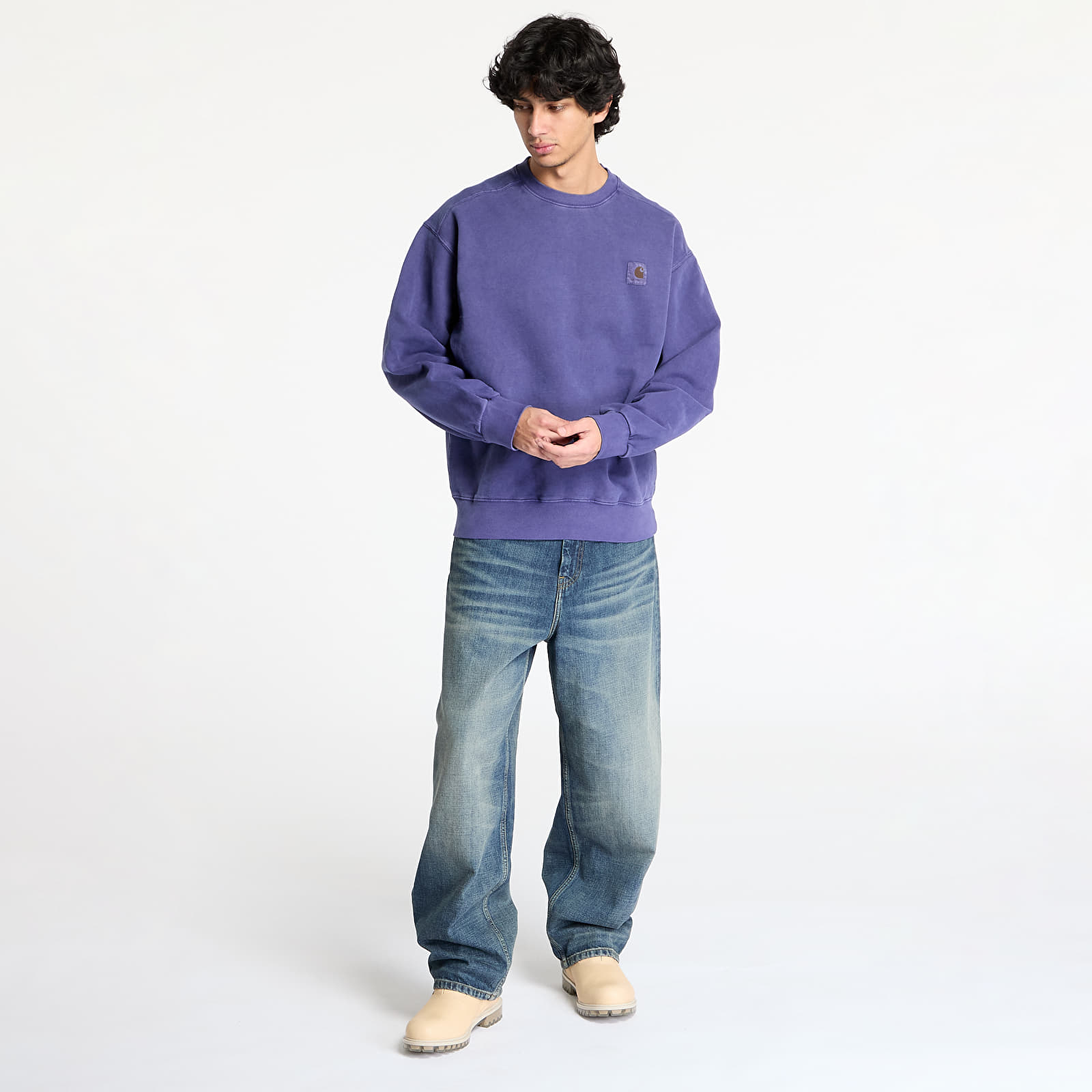 Pánské mikiny Carhartt WIP Vista Sweatshirt UNISEX Aura Garment Dyed