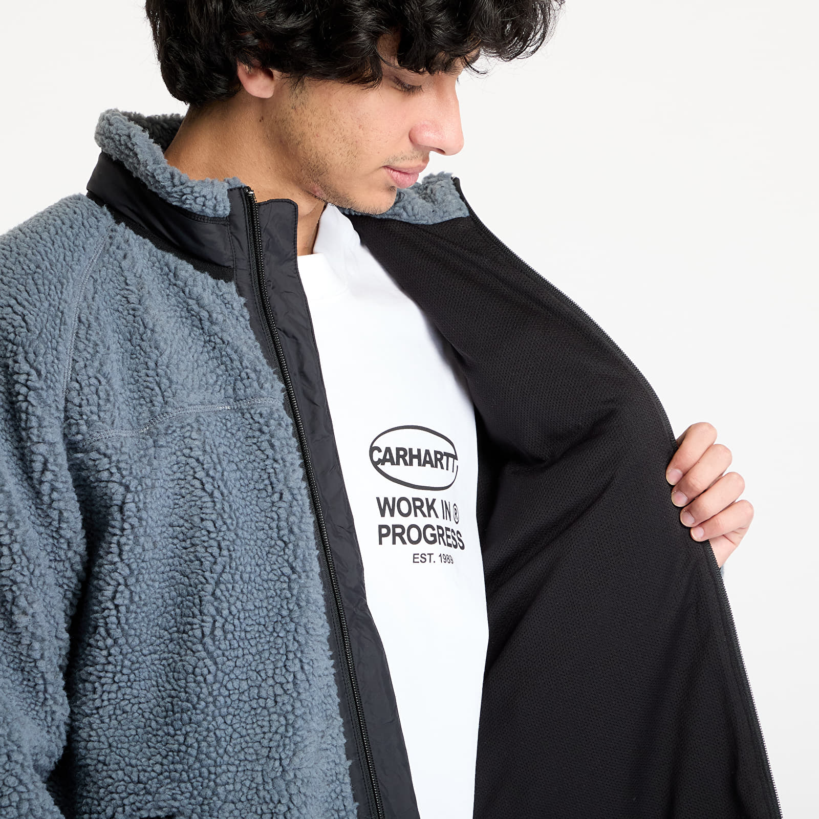 Men's jackets Carhartt WIP Prentis Liner Jacket UNISEX Dove Grey/ Black