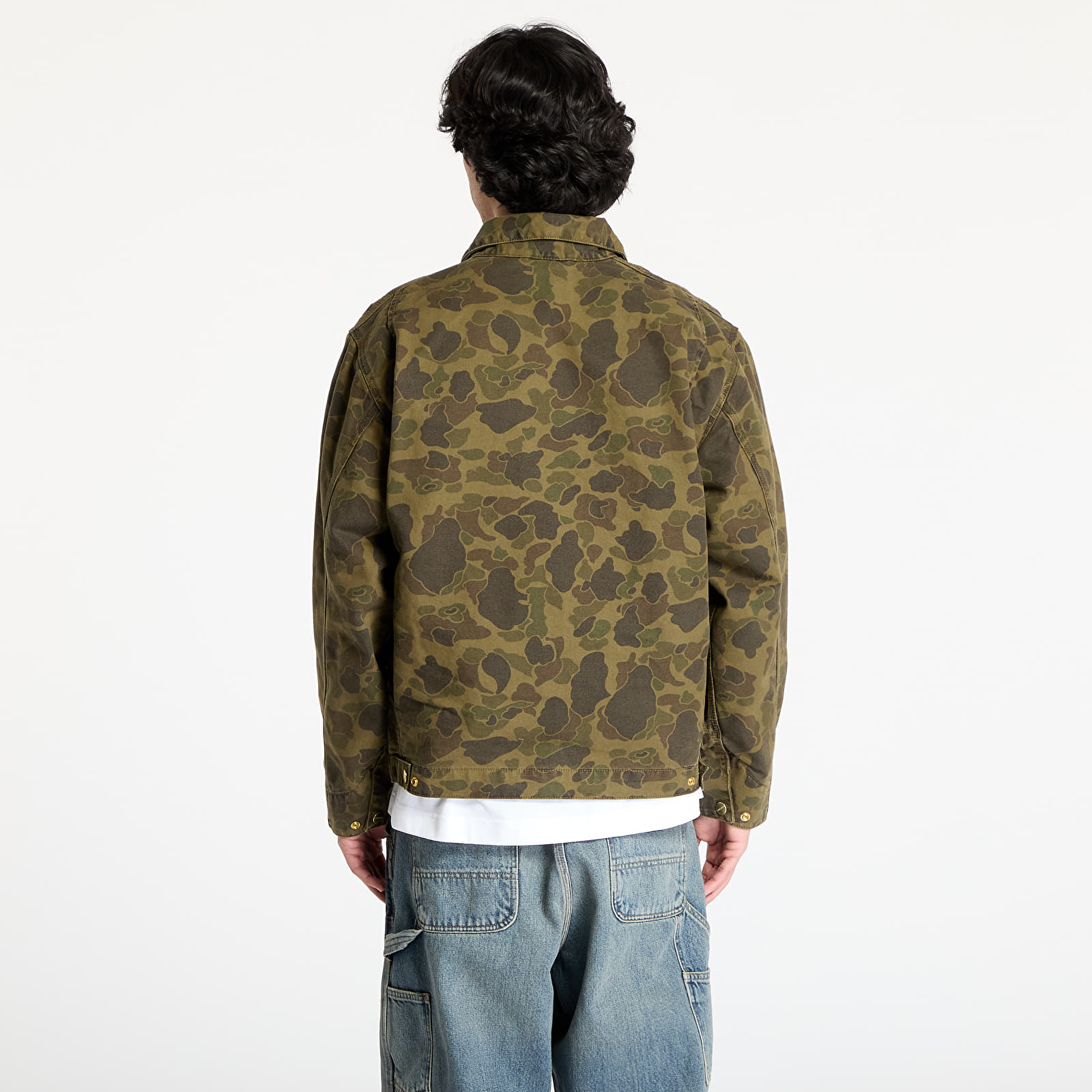 Kurtki męskie Carhartt WIP Duck Detroit Jacket UNISEX Camo Duck/ Green/ Office Green Garment Dyed