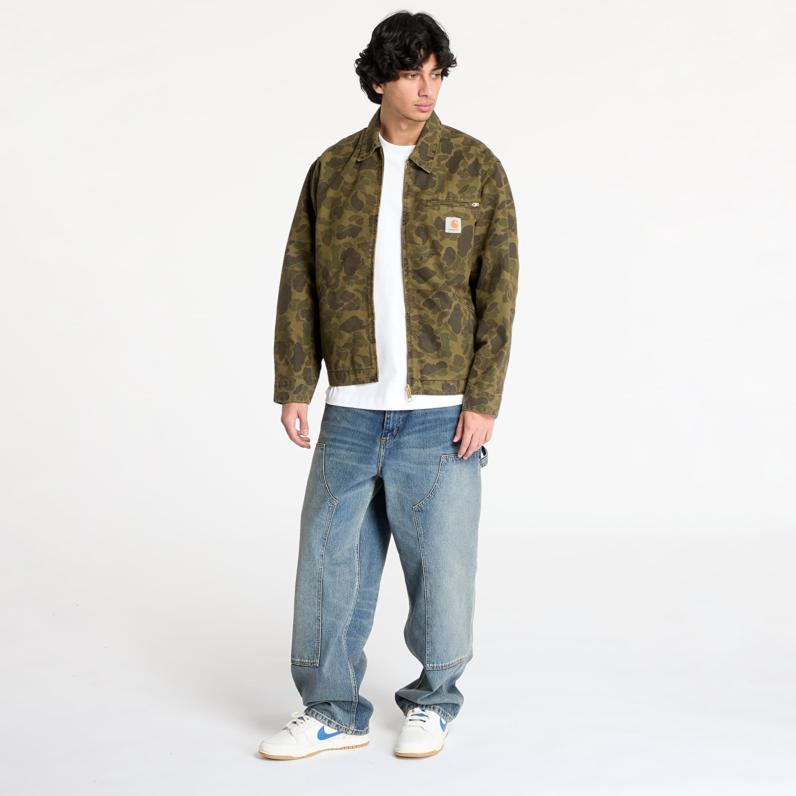 Kurtki męskie Carhartt WIP Duck Detroit Jacket UNISEX Camo Duck/ Green/ Office Green Garment Dyed