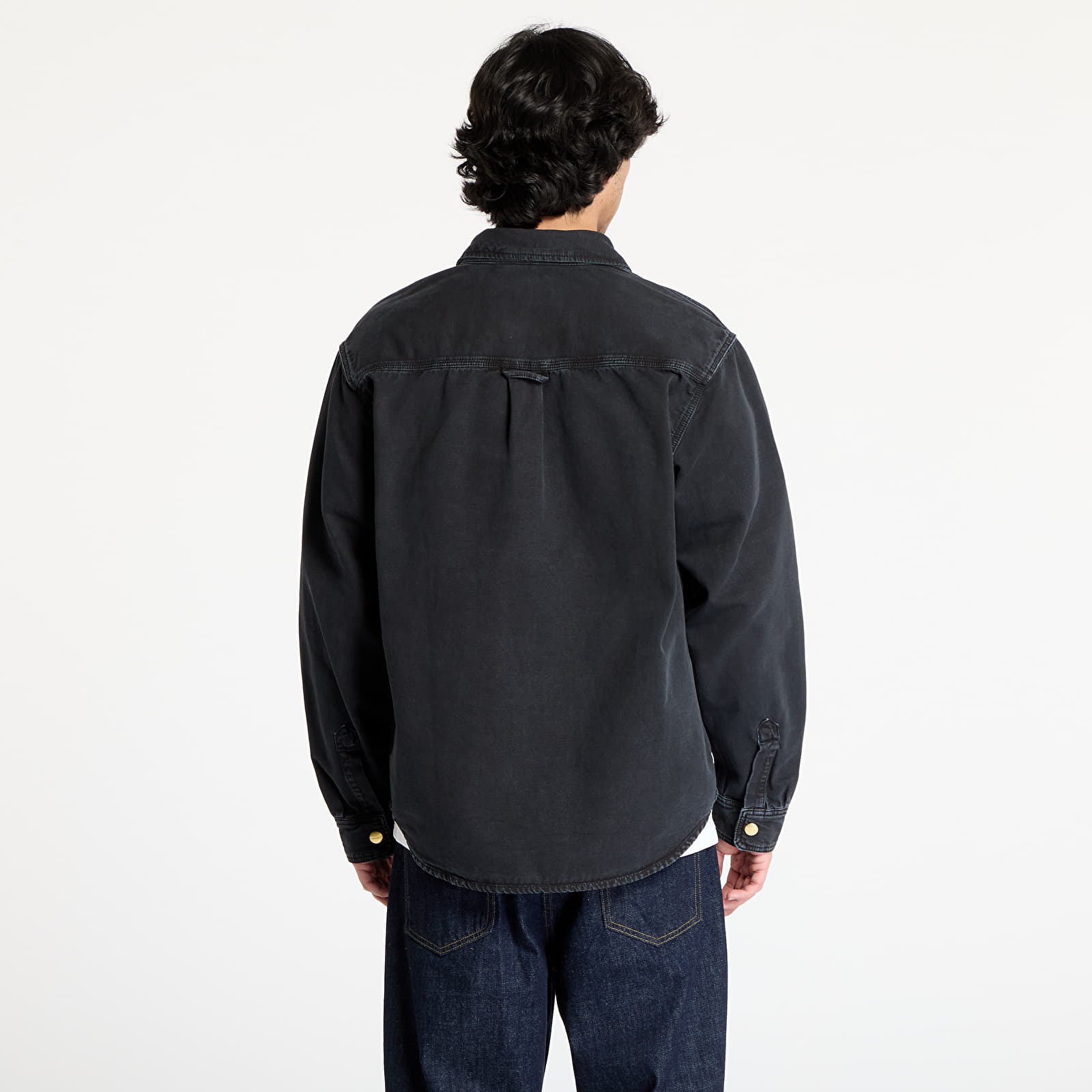 Men's shirts Carhartt WIP Conro Shirt Jacket UNISEX Black Stone Dyed