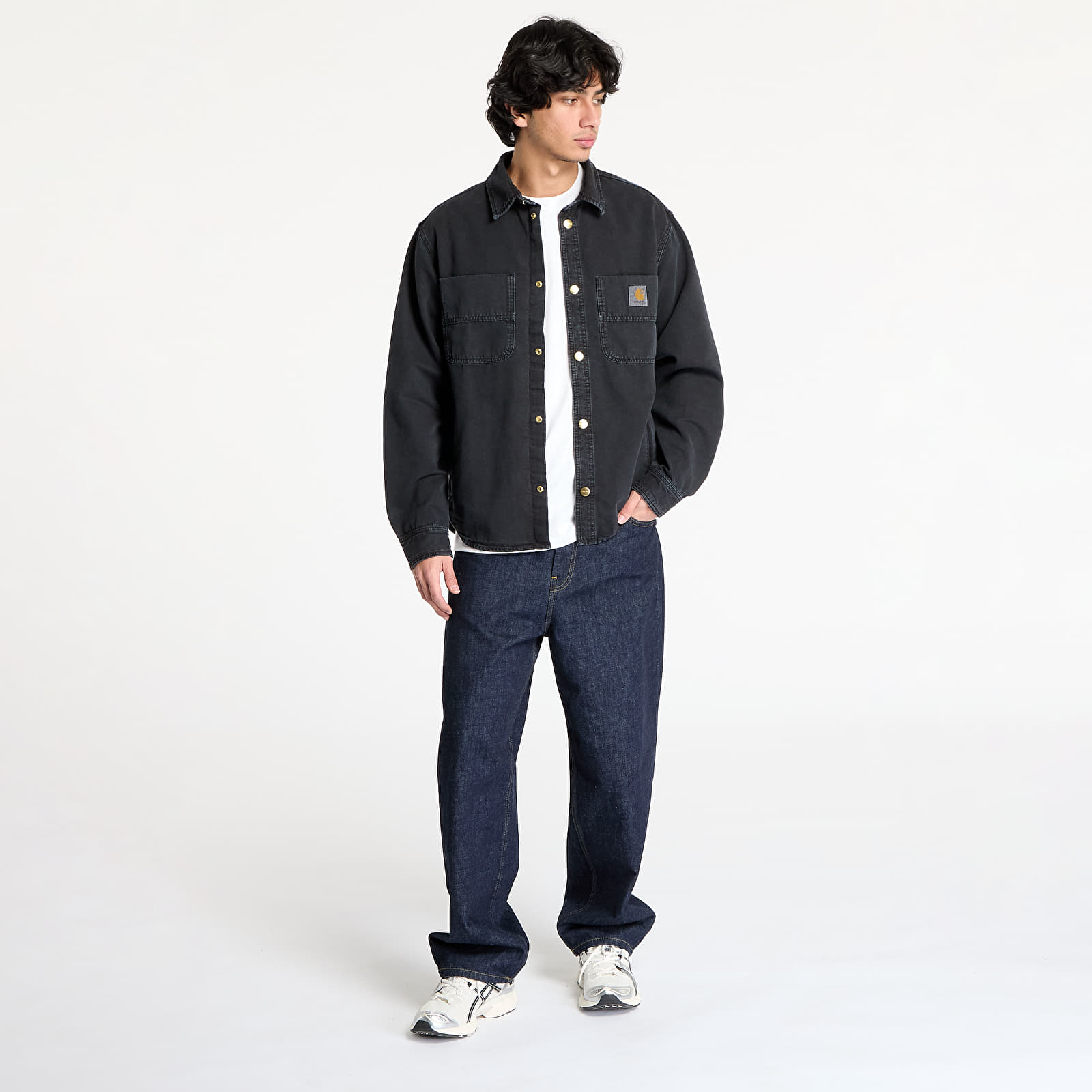 Men's shirts Carhartt WIP Conro Shirt Jacket UNISEX Black Stone Dyed
