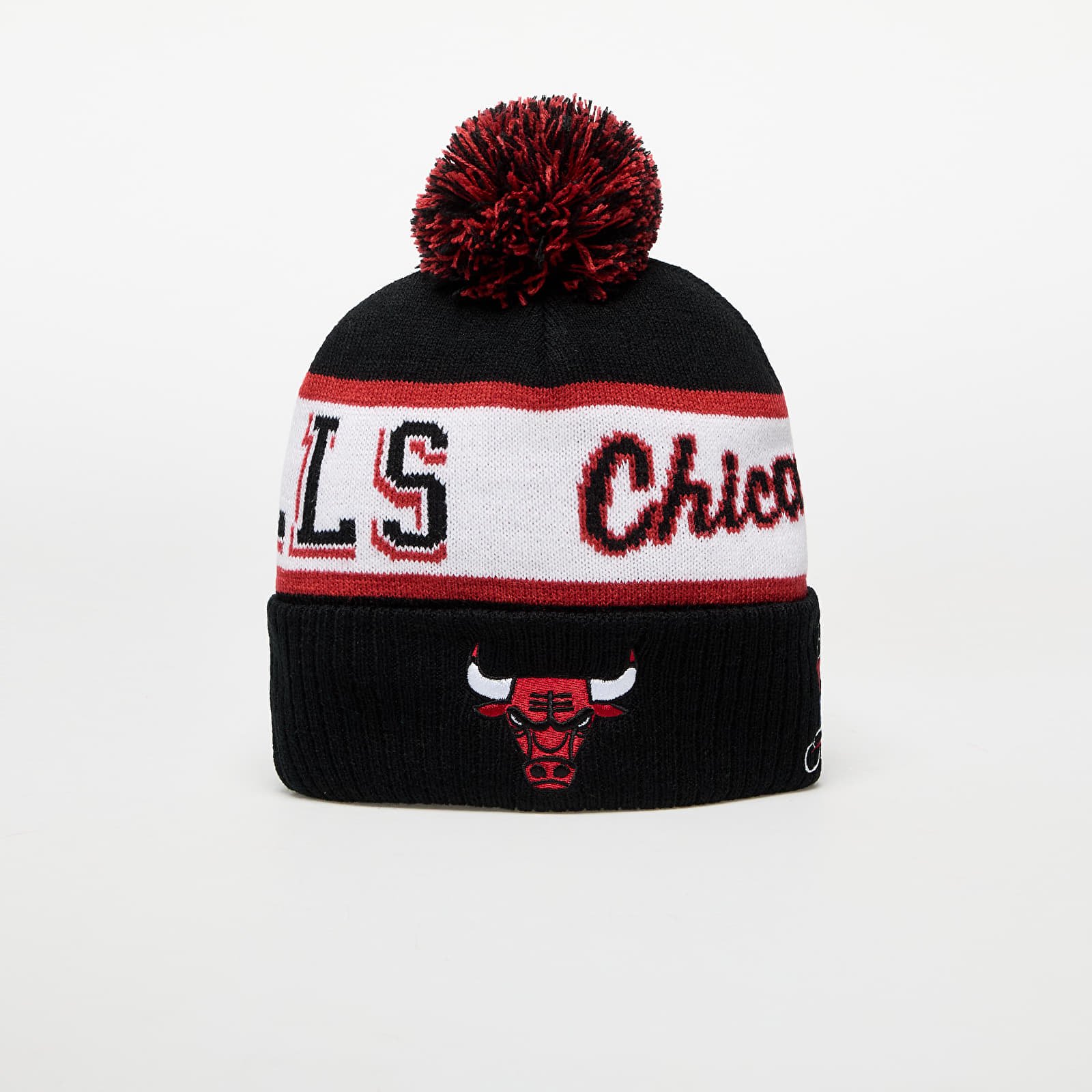 Mütsid Mitchell & Ness NBA Block Sweep Pom Knit Chicago Bulls Black
