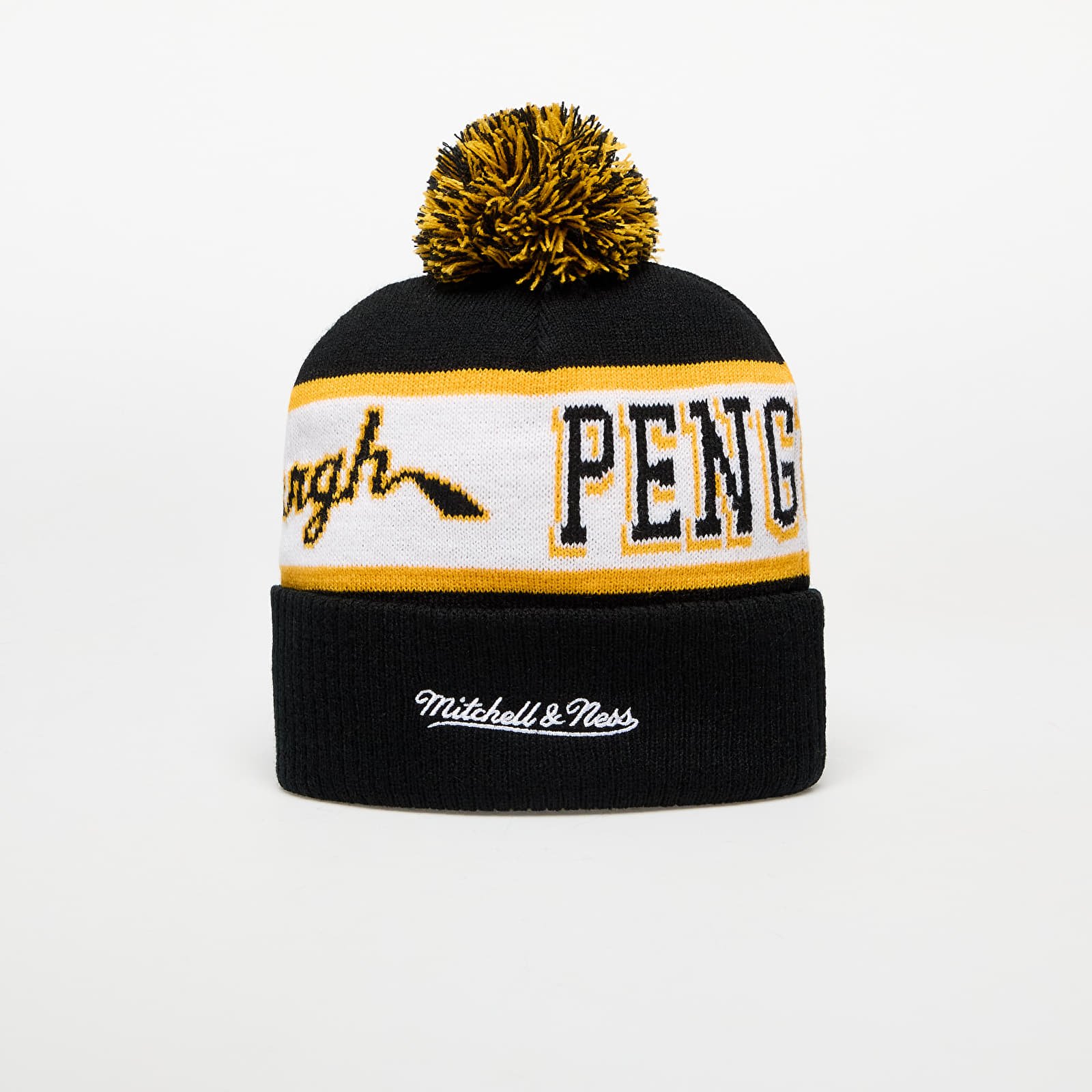 Mütsid Mitchell & Ness NHL Block Sweep Pom Knit Pittsburgh Penguins Black