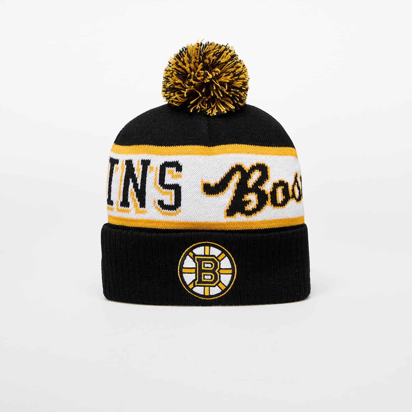 Căciulă Mitchell & Ness NHL Block Sweep Pom Knit Boston Bruins Black