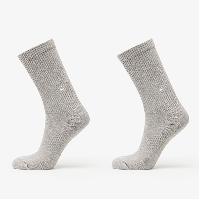 Nike Everyday Cushioned Crew Socks 2-Pack Dark Grey Heather/ White