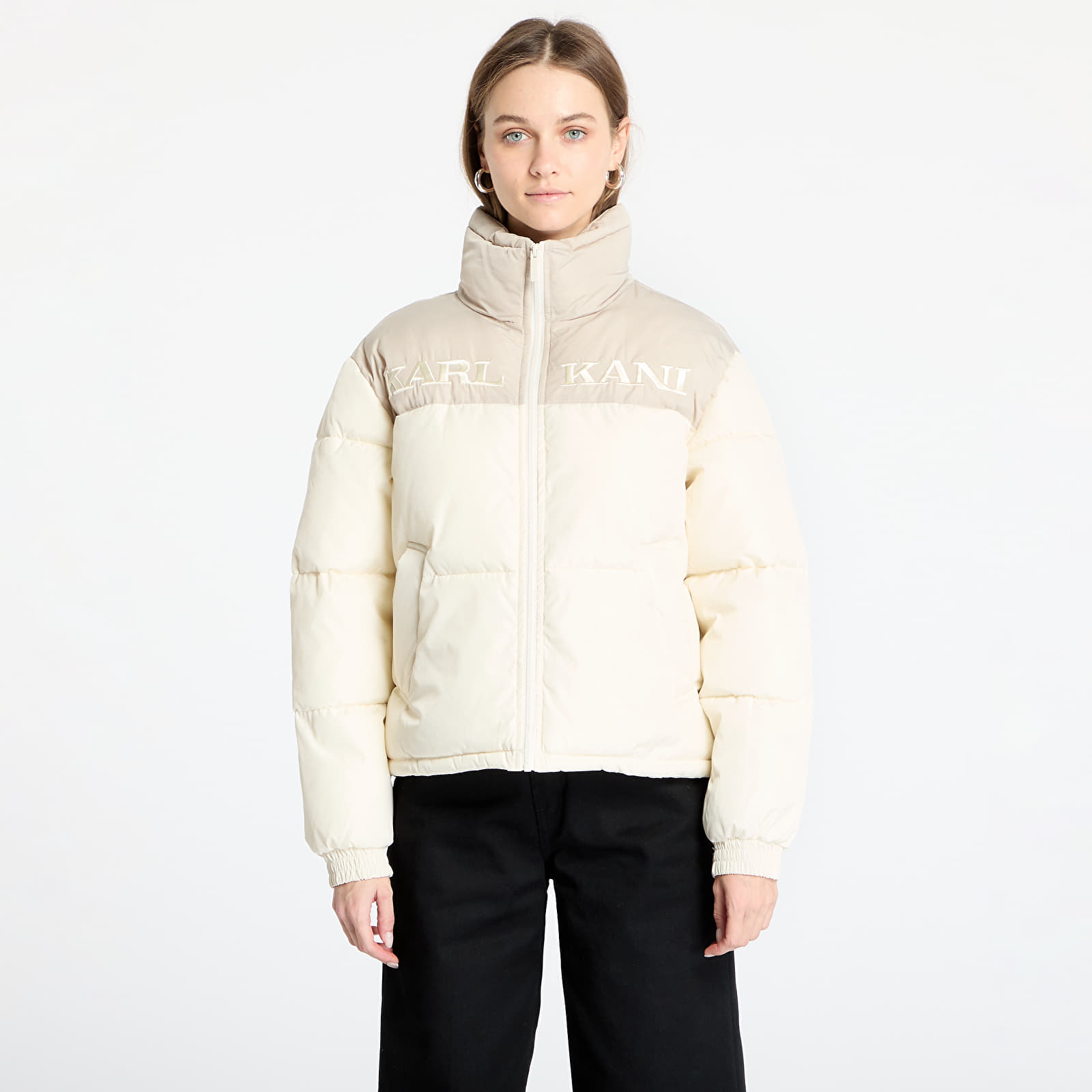 Kurtki Karl Kani Retro Essential Puffer Jacket Off White/ Sand