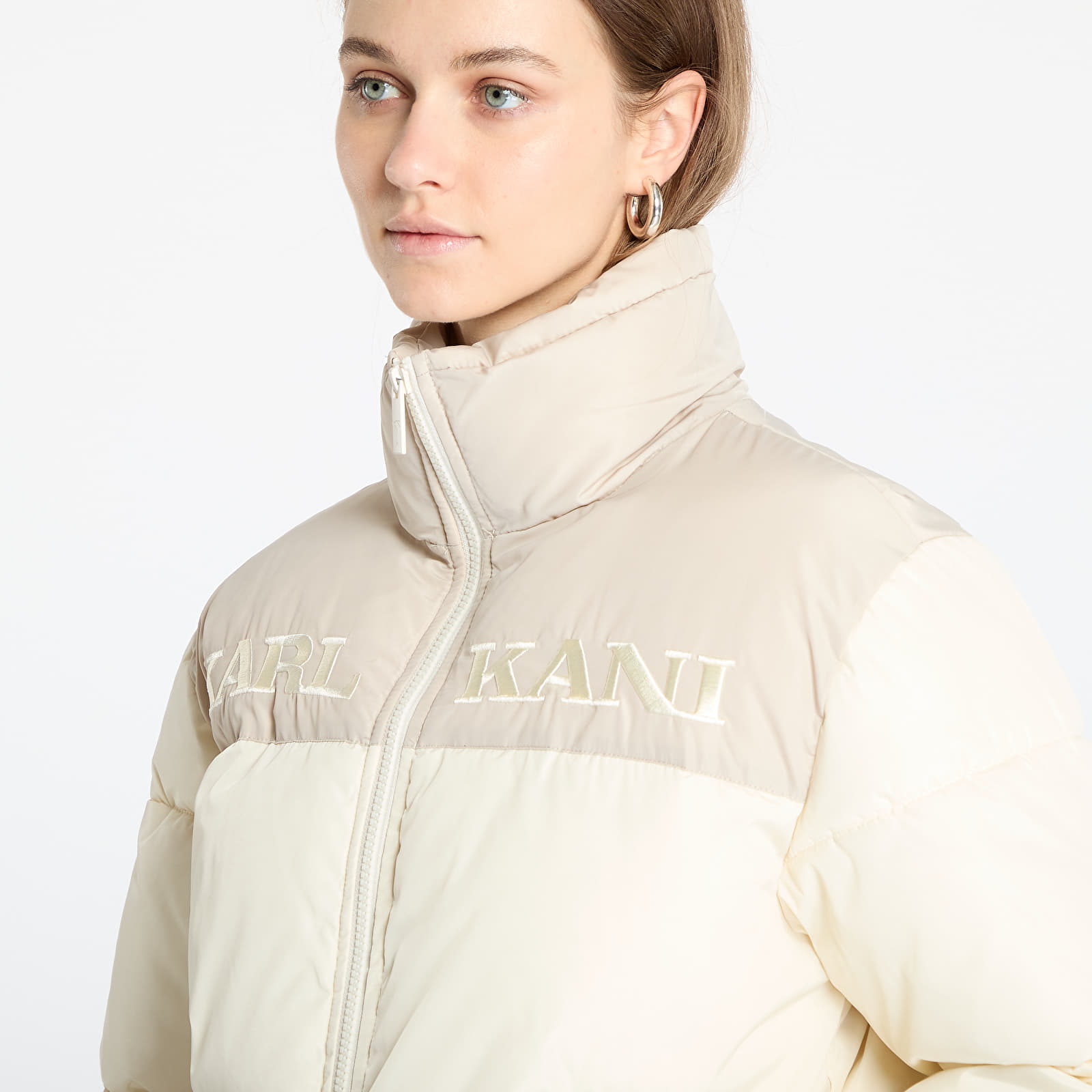 Bundy Karl Kani Retro Essential Puffer Jacket Off White/ Sand