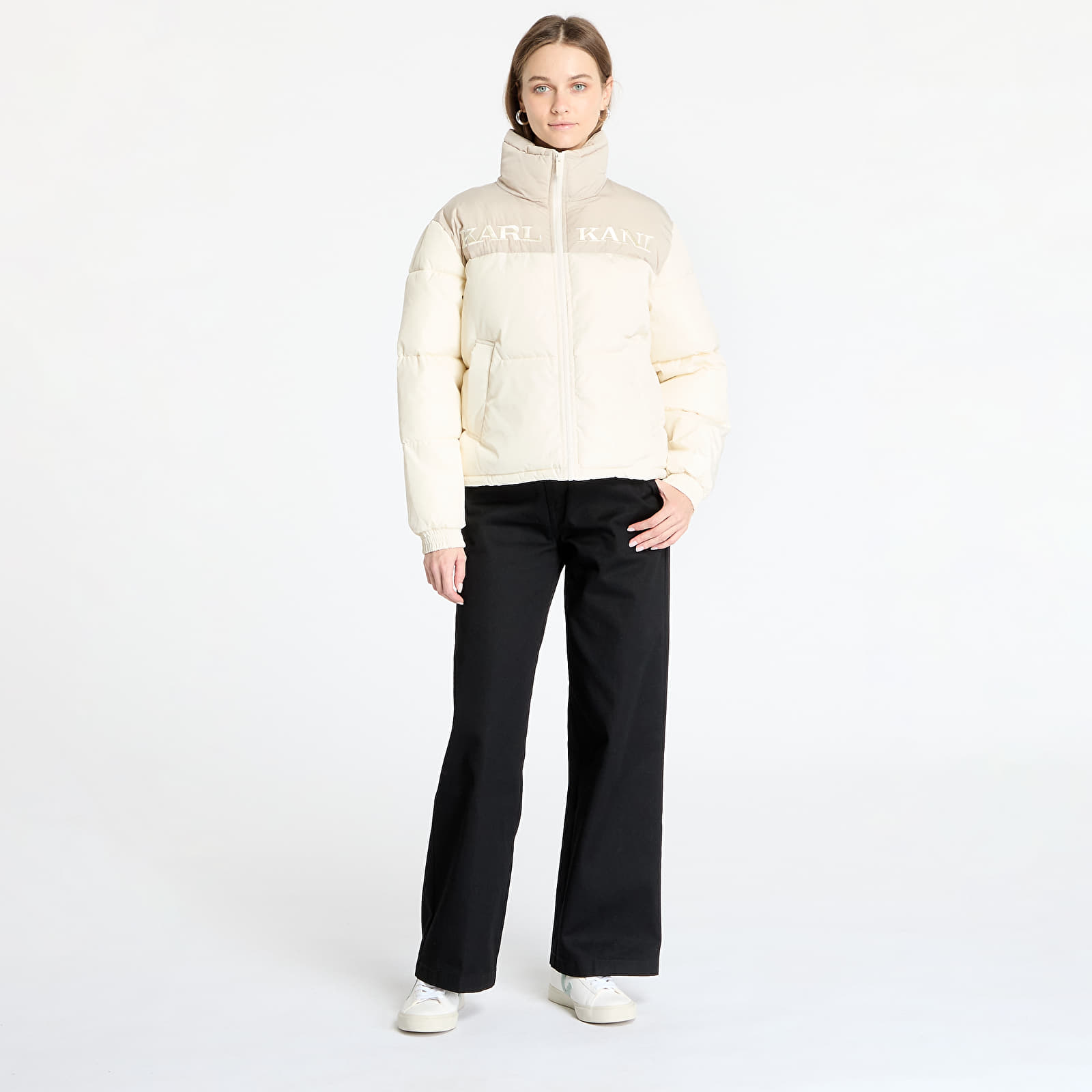 Kurtki Karl Kani Retro Essential Puffer Jacket Off White/ Sand