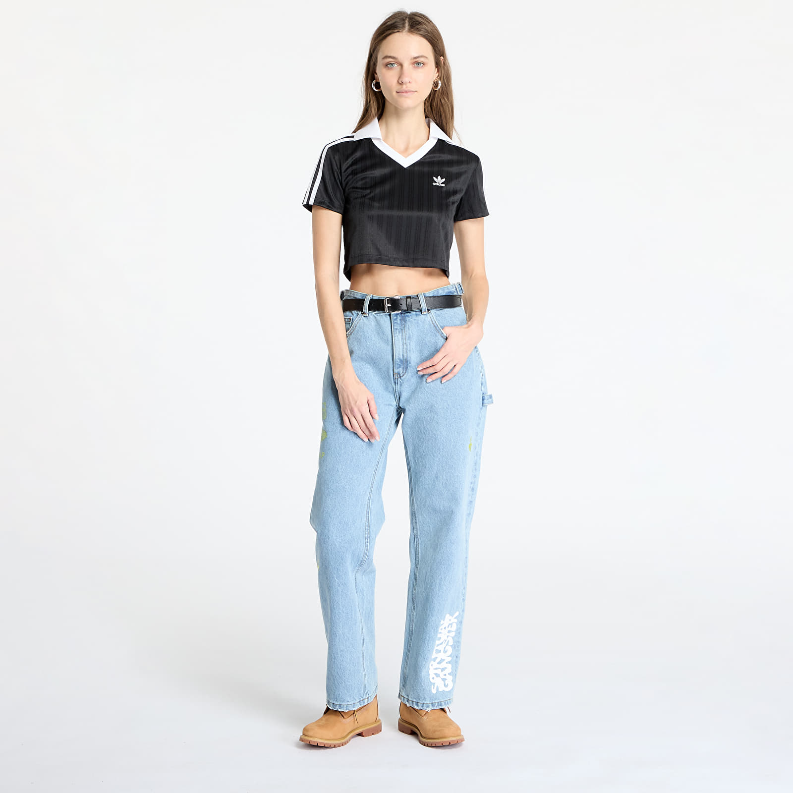 Koszulki damskie adidas V-Neck Polo Black