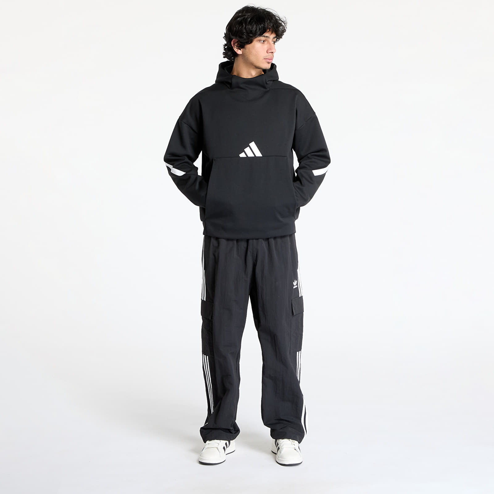 Men's sweatshirts adidas Z.N.E. Hoodie Black/ White