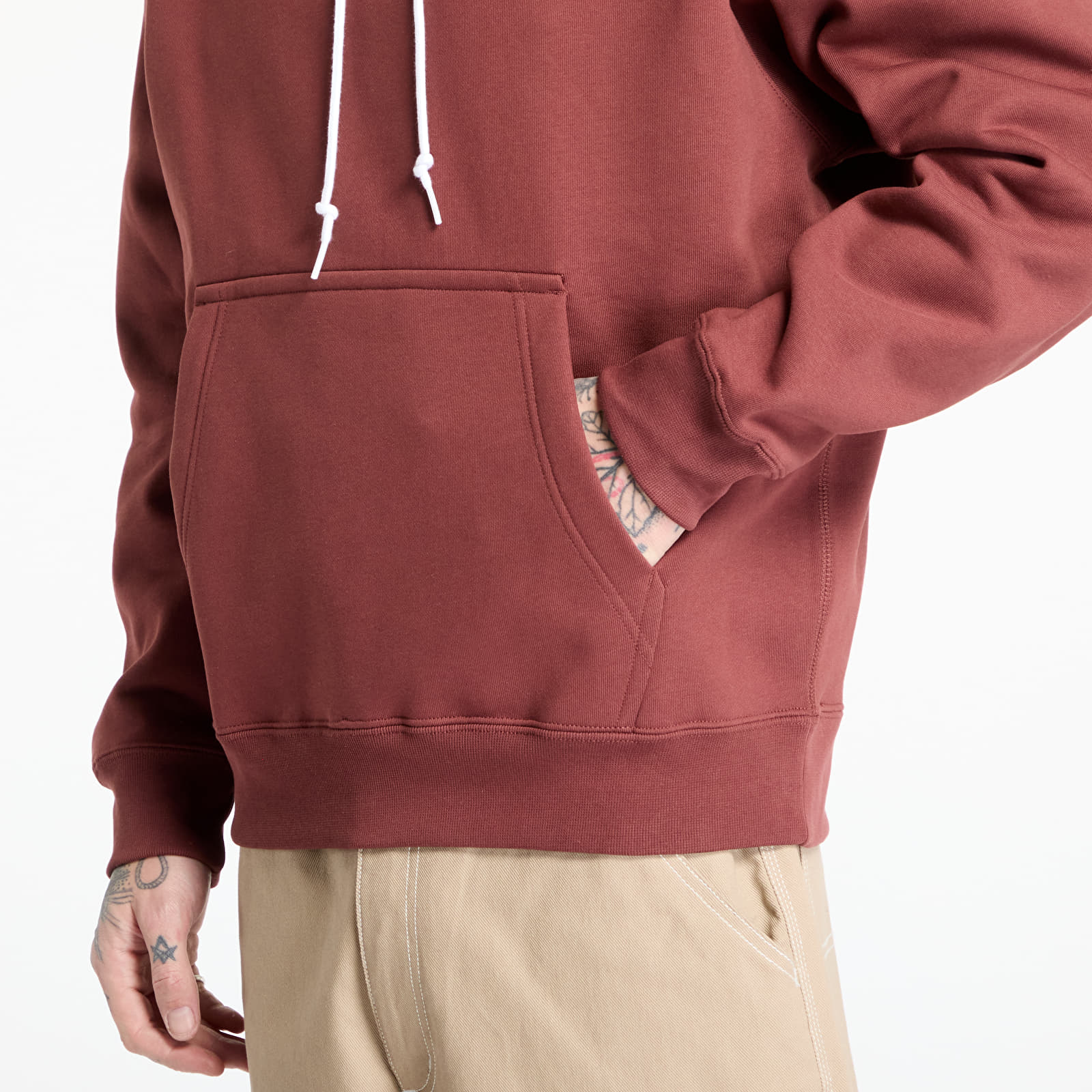 Férfi pulóverek Nike Solo Swoosh Men's Fleece Pullover Hoodie Dark Pony/ White