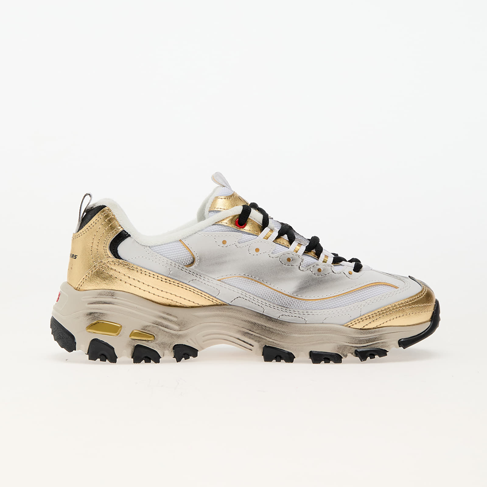 Sneakers og sko til kvinder Skechers D'Lites-Vintage Vision White/ Black/ Gold
